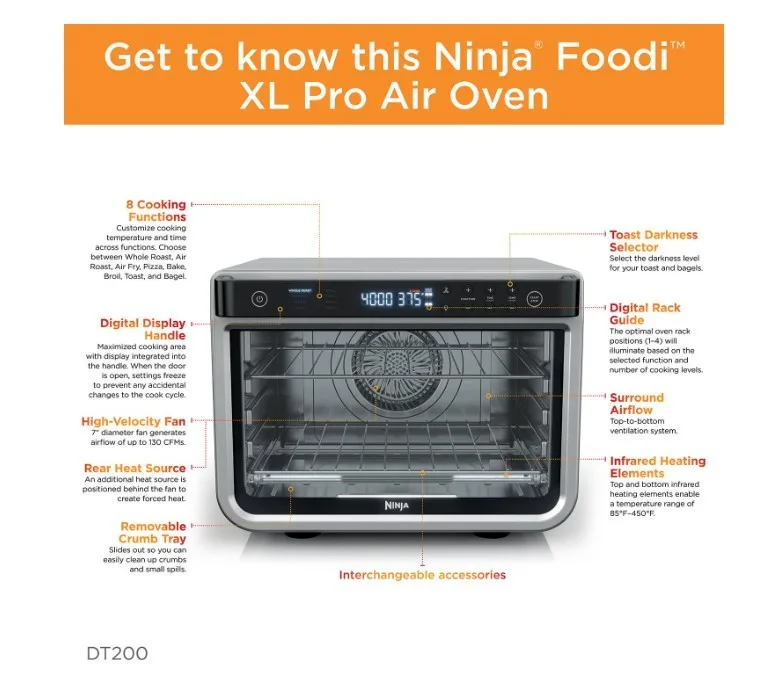 Share Ninja Foodi 8in1 XL Pro Air Fry, Counter Convection Oven image indicator(6)