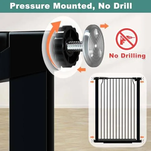 40.5" Extra Tall Baby Gate, 29.6"-32.5" Extra Wide Dog Pet Gate image indicator(8)