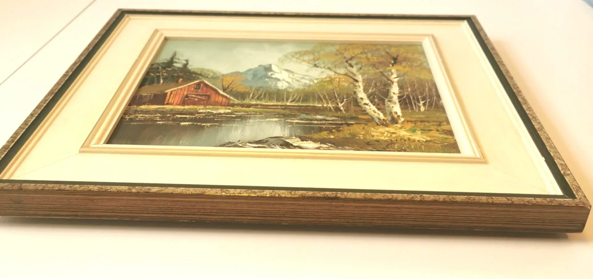 Vintage Outdoor Nature Scene Oil Painting by C. Gibbon image indicator(4)
