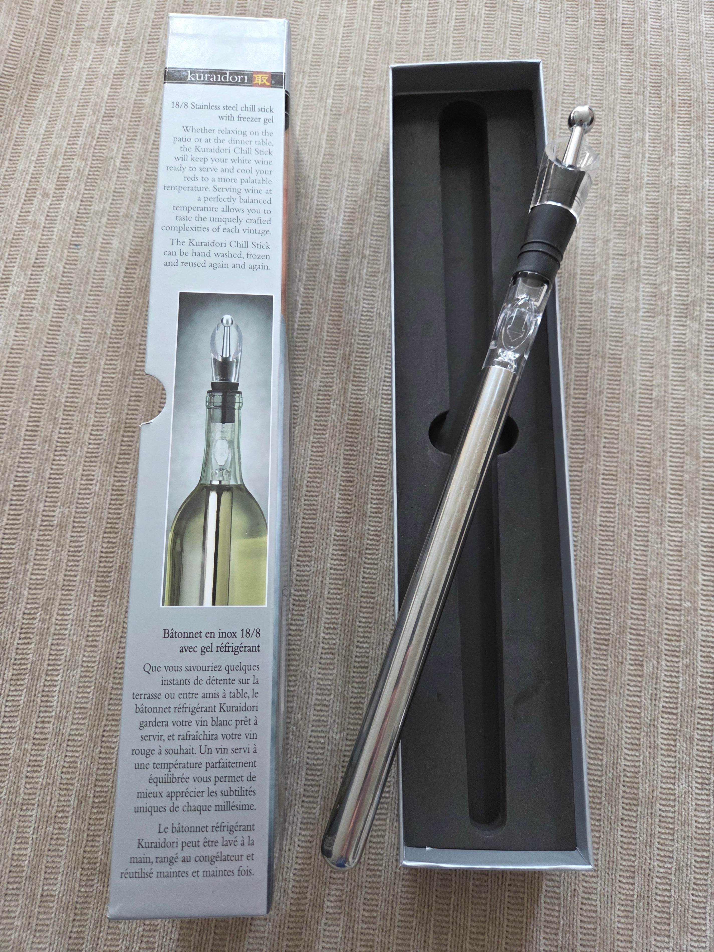 Kuraidori Stainless Steel Wine Chill Stick – New - photo 3