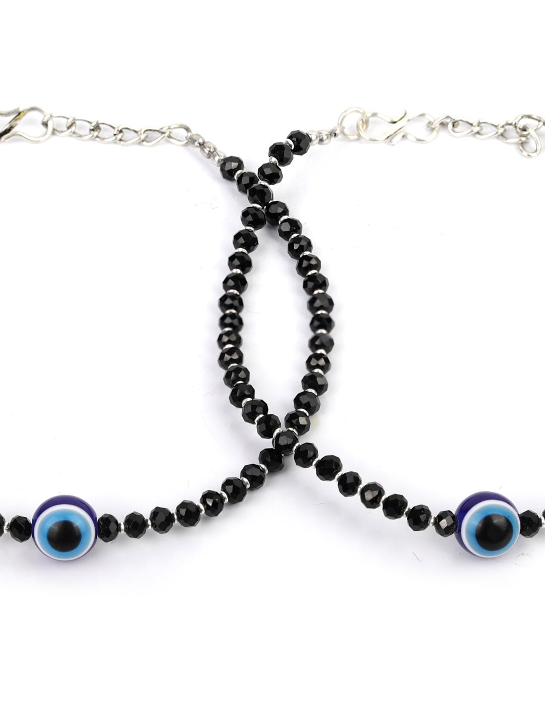 Black Beads Silver Plated Traditional Anklets - photo 4