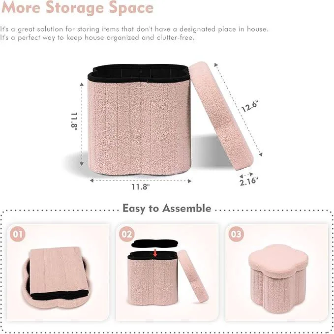 Storage Ottoman Cube, Ottoman w/Storage Teddy Cute Ottomans