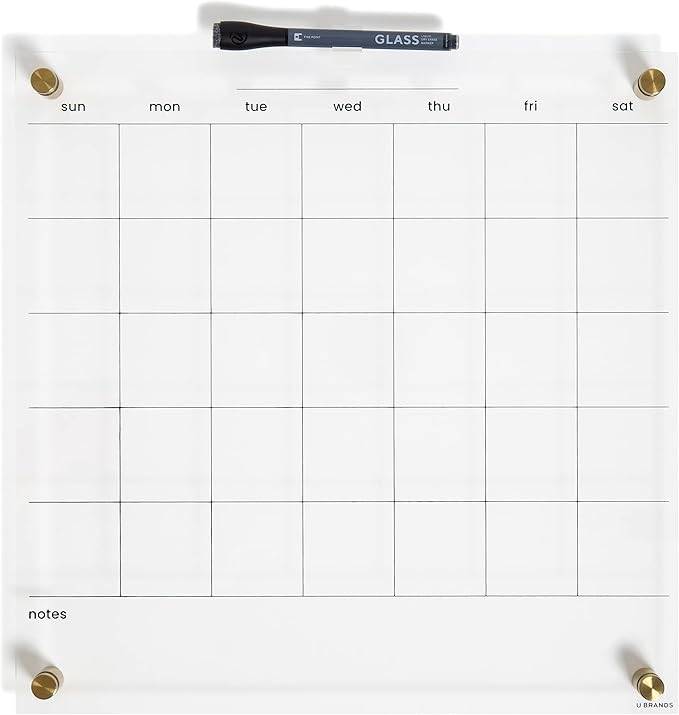 Wall-Mounted Acrylic & Gold Accent, Calendar Whiteboard - photo 2