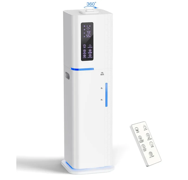 New Large White Ultrasonic Humidifier w/ Remote Control (10L) thumbnail