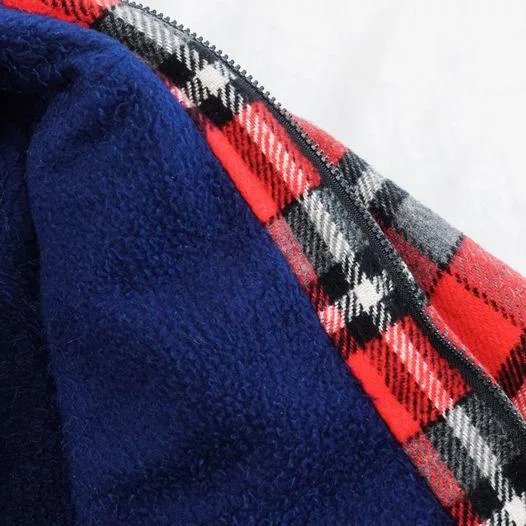 Vintage Red Plaid Zip Flannel Jacket Fleece Lined - M image indicator(3)