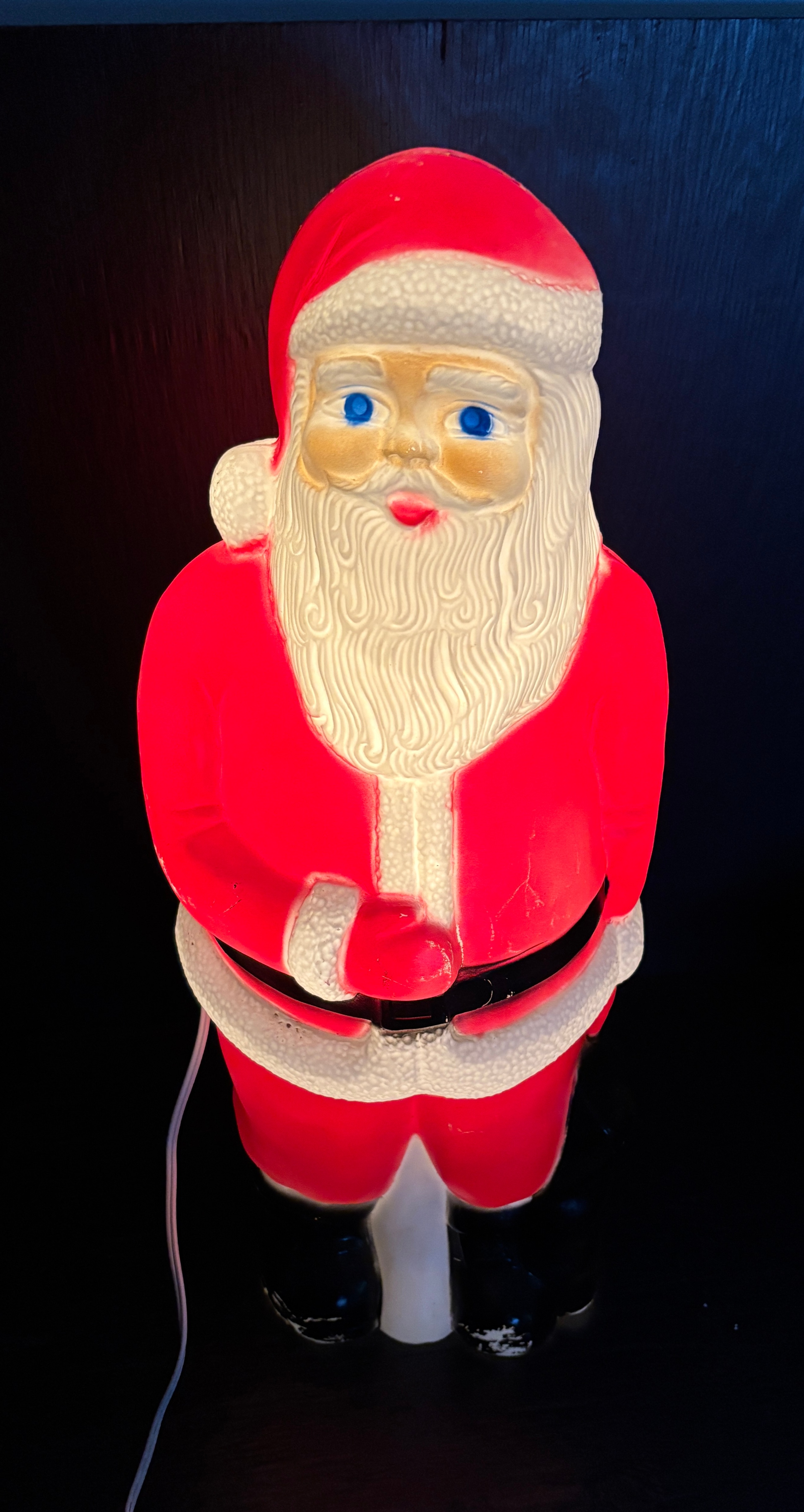 Vintage Union Products Plastic Blow Mold Illuminated Santa Claus