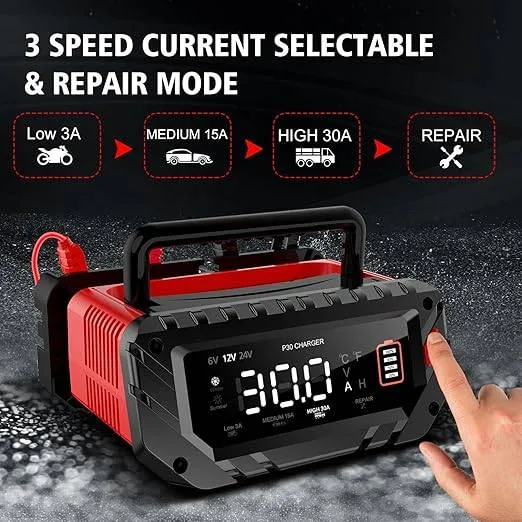 30-Amp Car Battery Charger, 6V/12V/24V Smart Automatic thumbnail