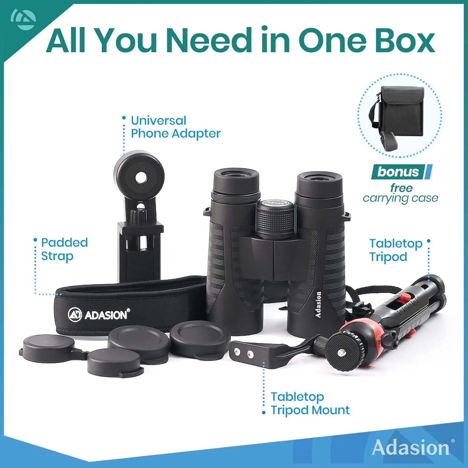 Adasion 12x42 HD Binoculars with Tripod and Phone Adapter image indicator(2)