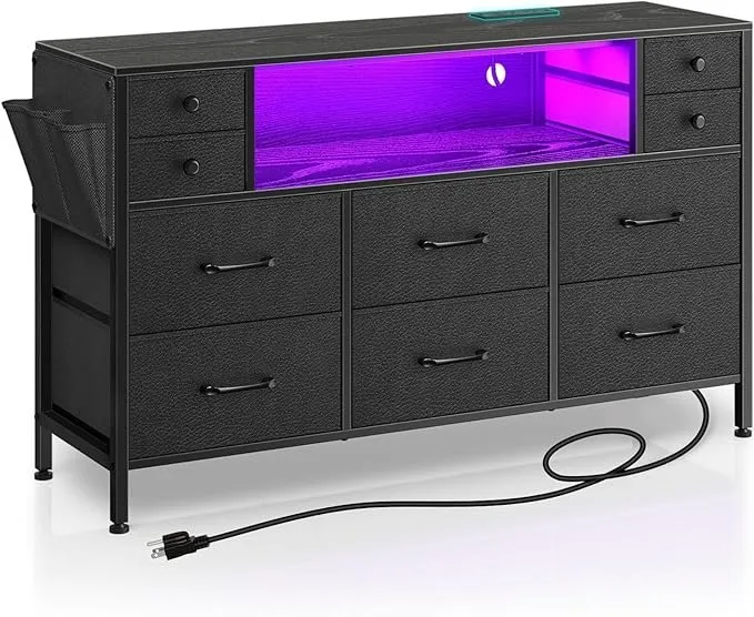 Rolanstar Dresser with Power Outlets and LED Lights thumbnail