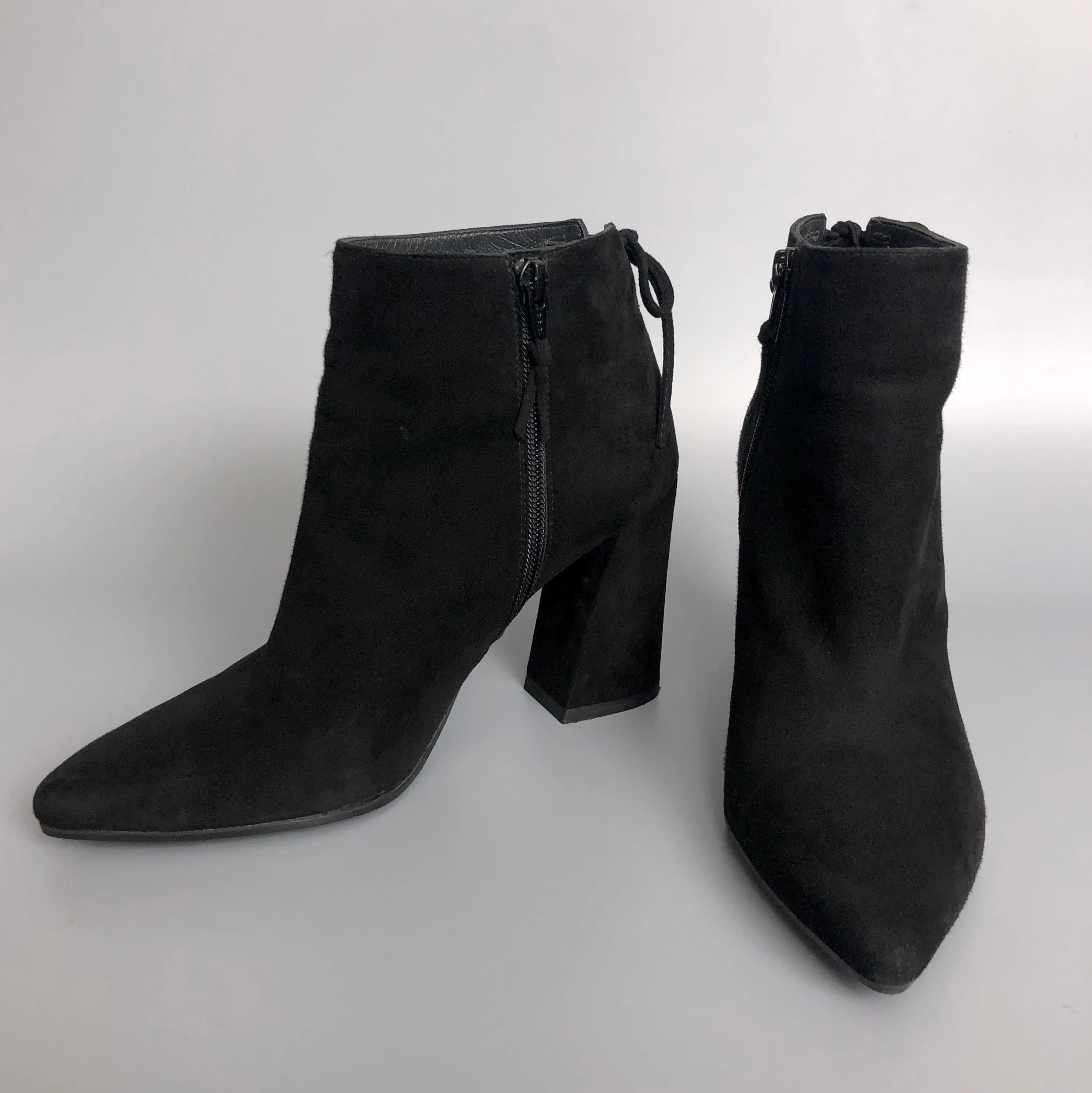 Wow! Stuart Weitzman Black Suede Ankle Boots thumbnail