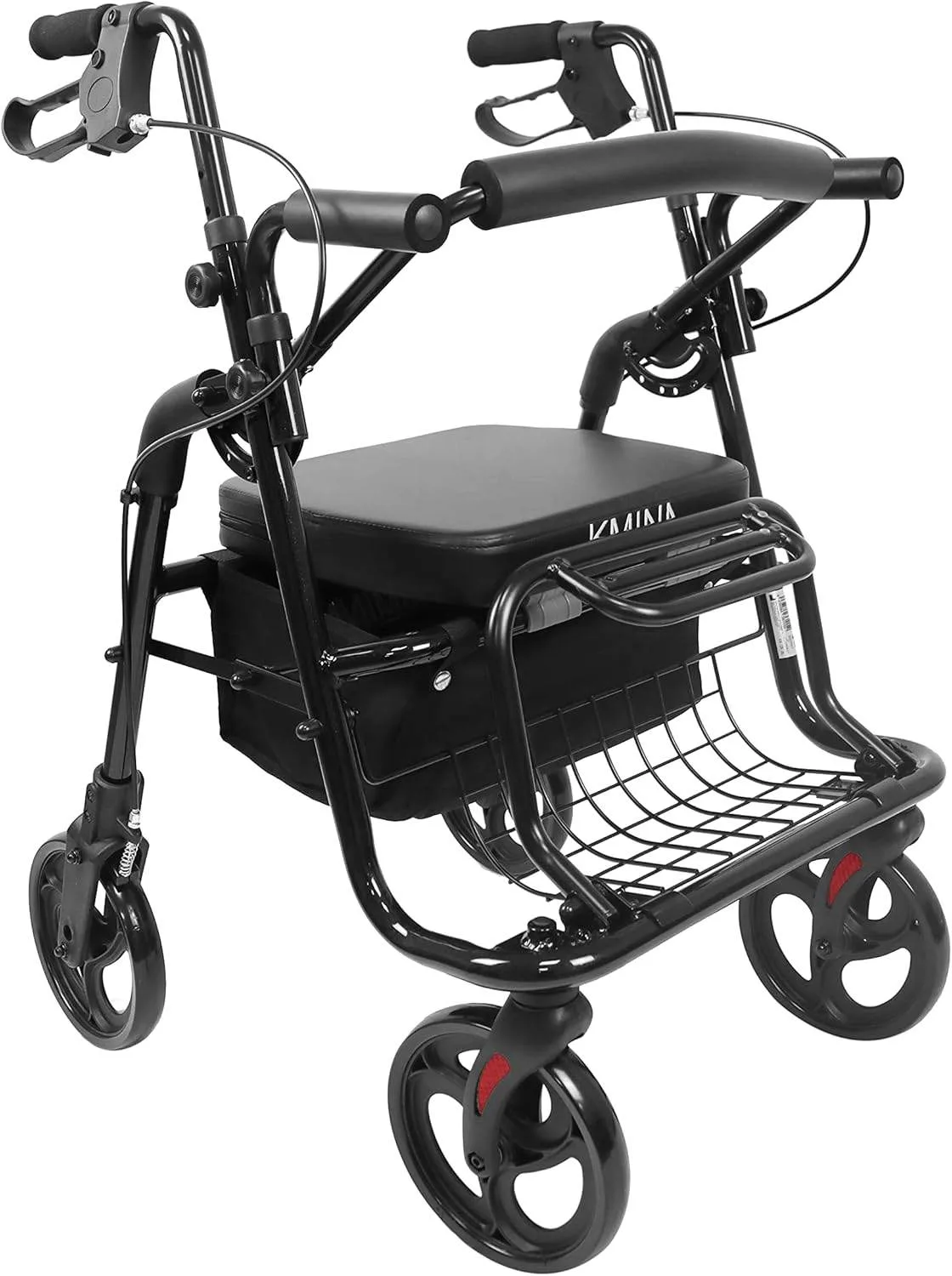 Lightweight Folding Rollator Walker with Seat & Brakes image indicator(3)