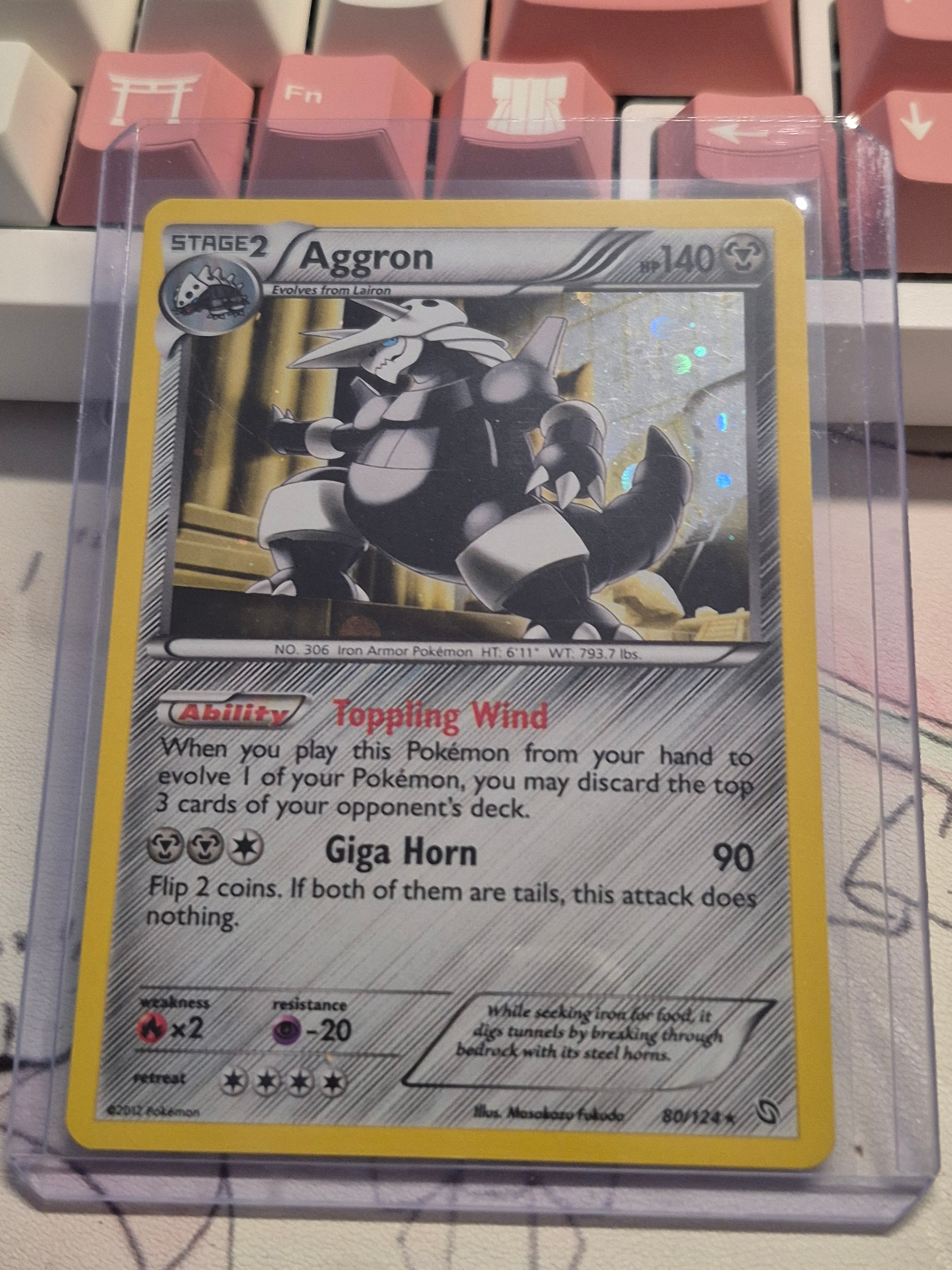 holo aggron 80/124 pokemon card