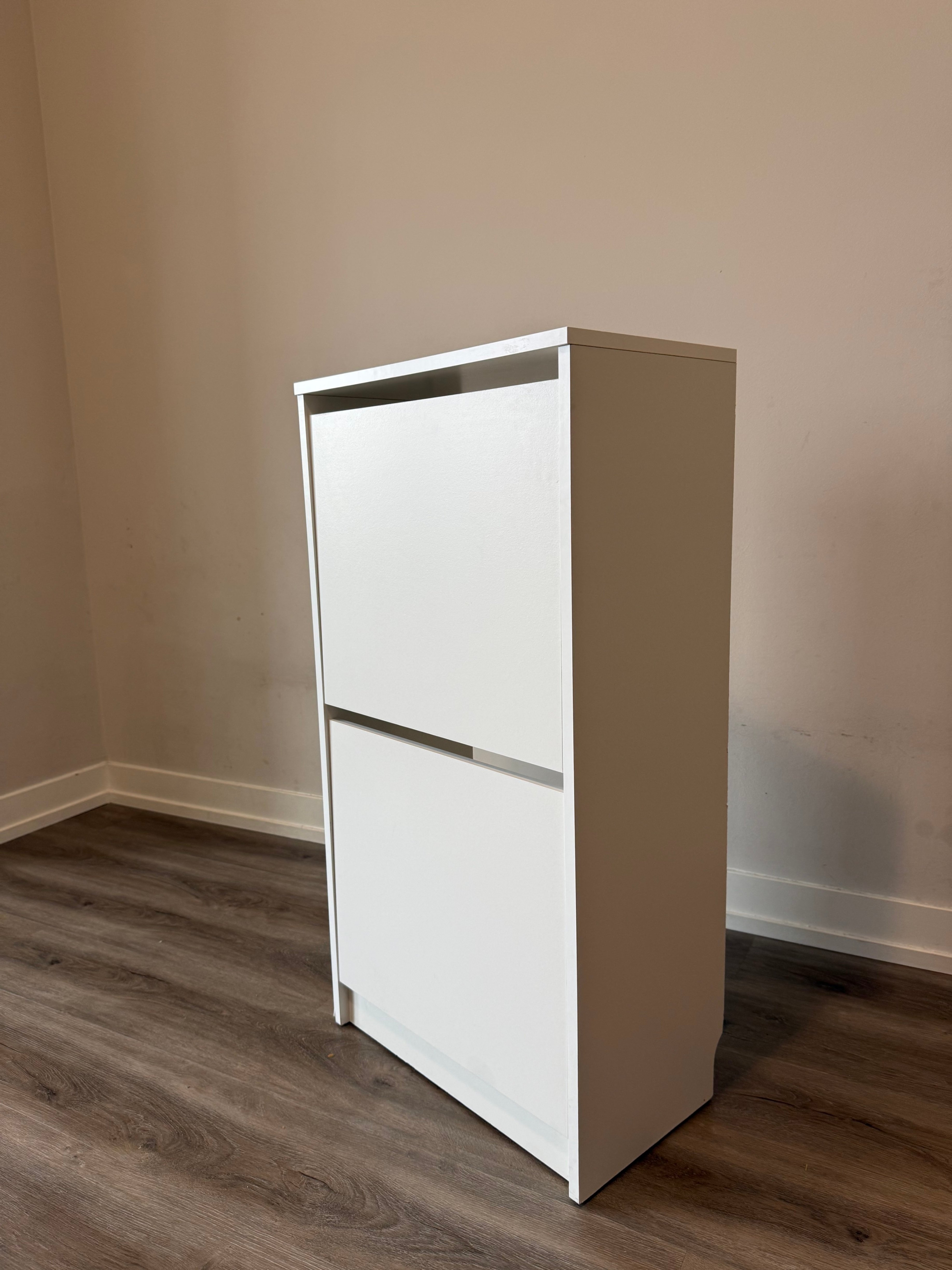 IKEA BISSA Shoe Cabinet - 2 Compartments - White - Like New
