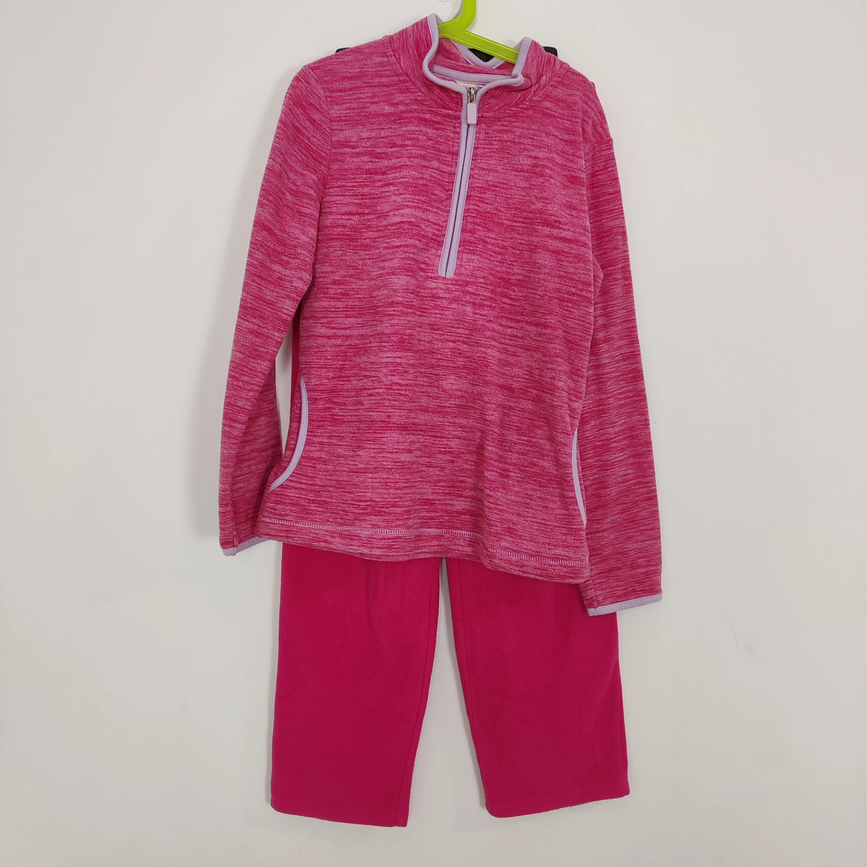Faded Glory Girl's Fleece Sweatpants and Sweatshirt Set Pink thumbnail