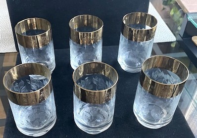 Bohemia Gold Rimmed Glasses, set of 6 - photo 4