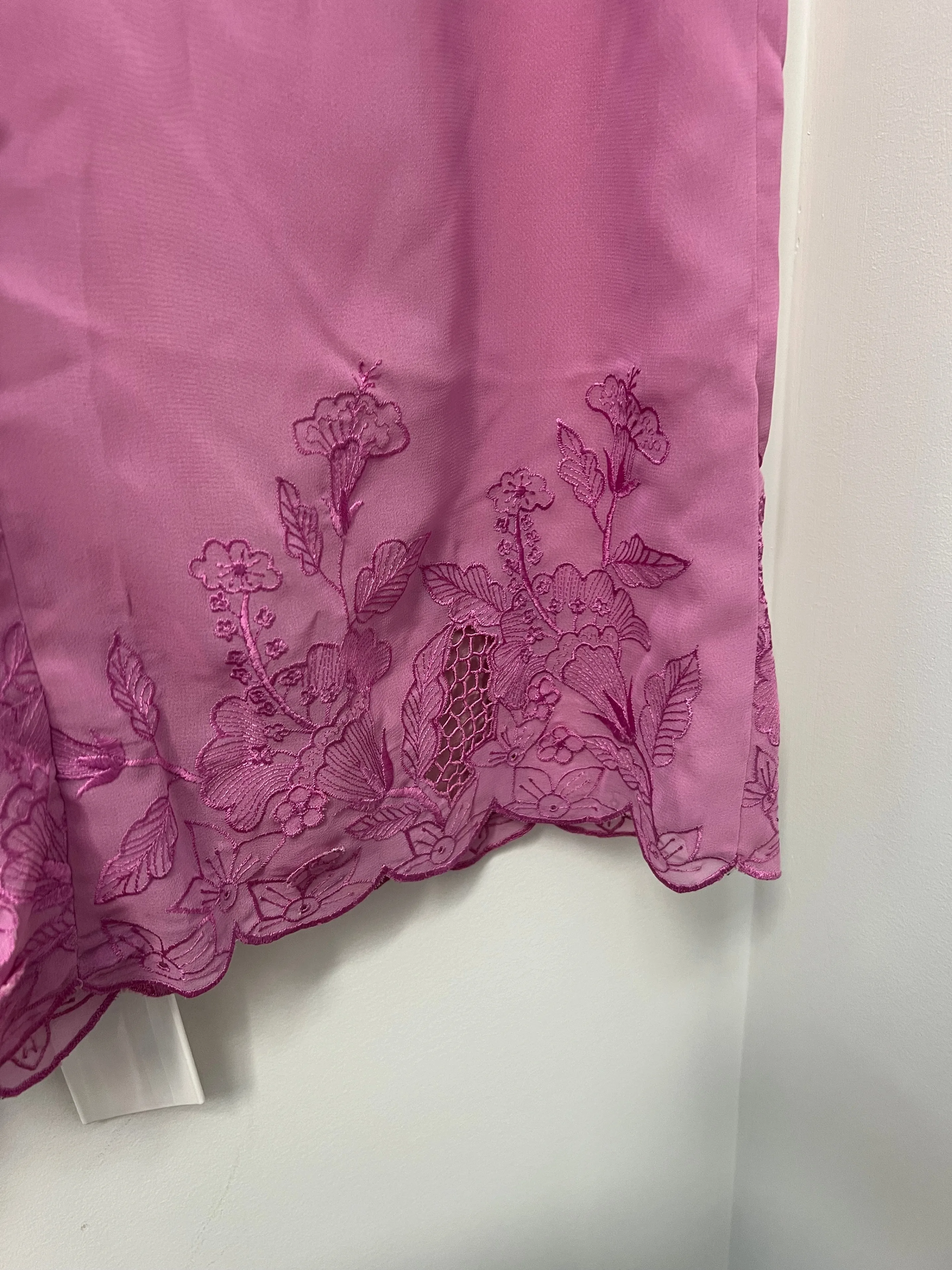 Groovy Kaftan Vintage MCM 1960s Embroidered Rose Dress image indicator(3)