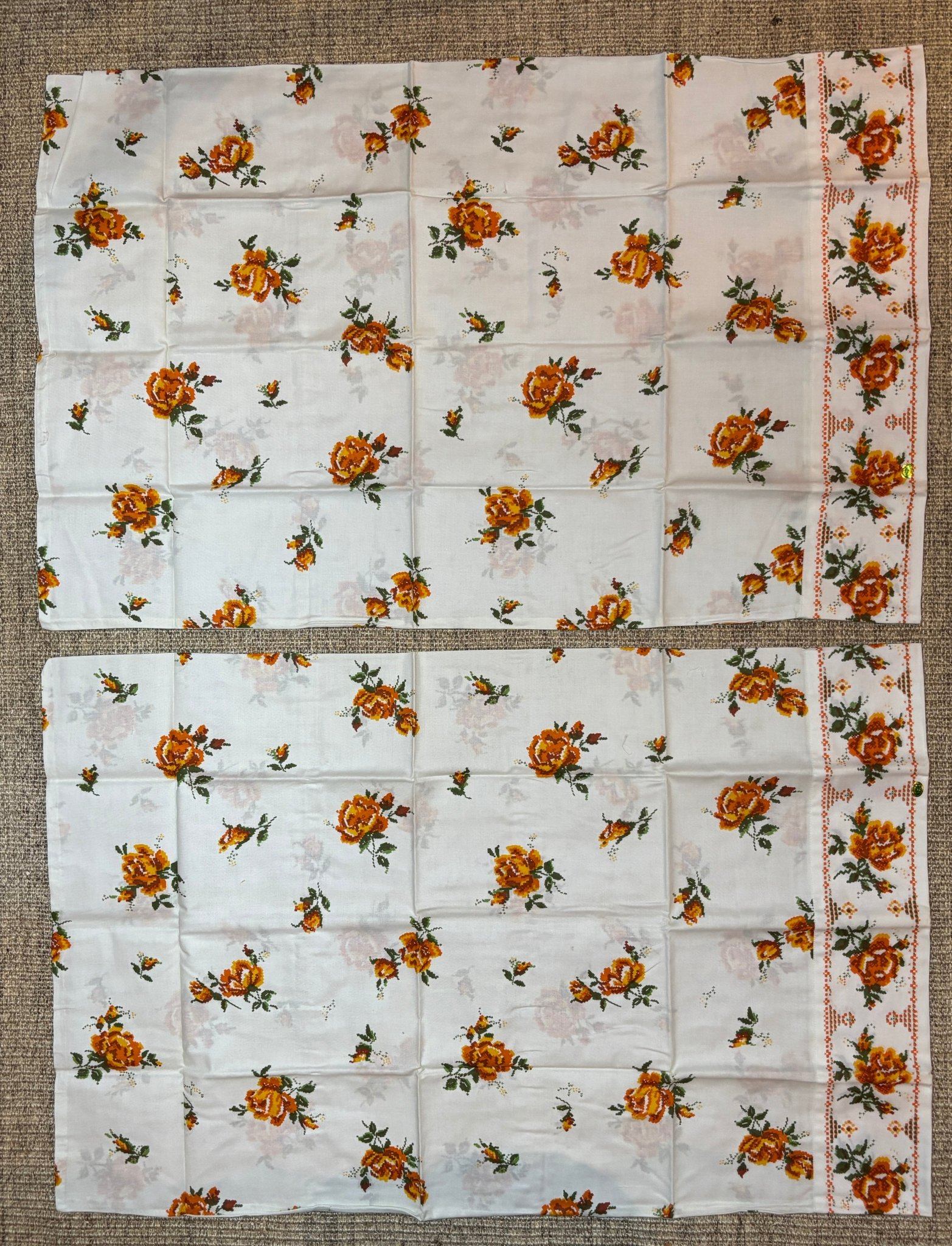Made in Canada Lady Brigette Orange Cotton Queen Pillowcases