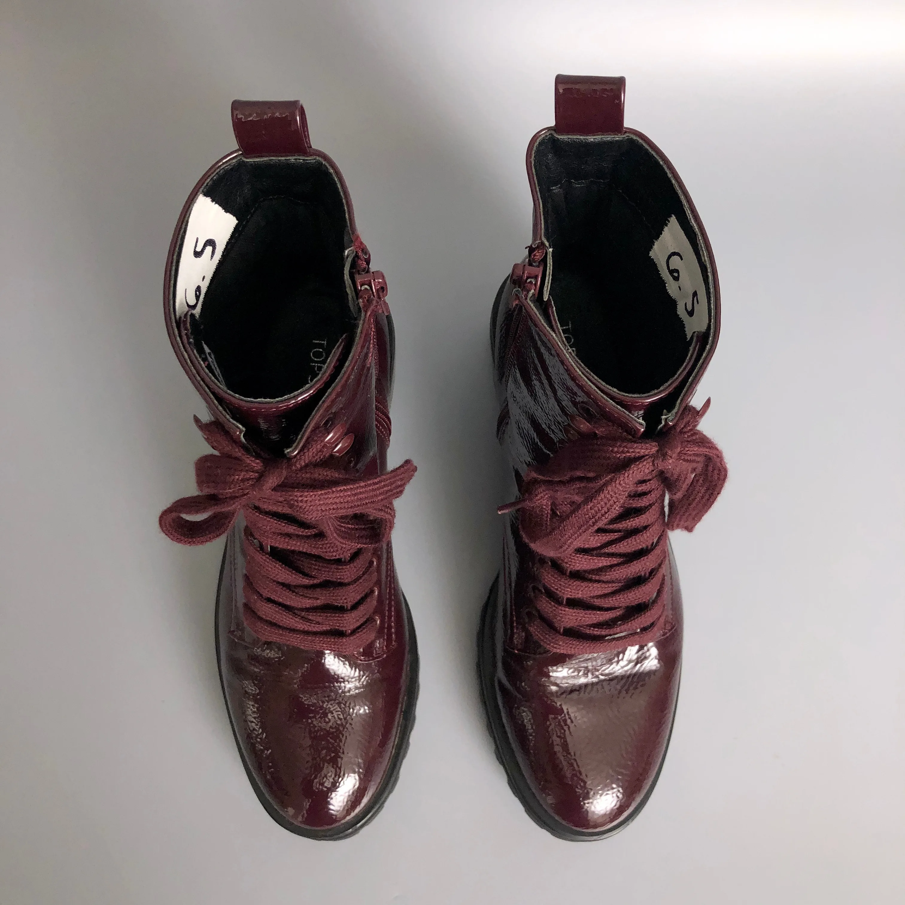 Women's Topshop Burgundy Boots (mismatched size!) image indicator(7)