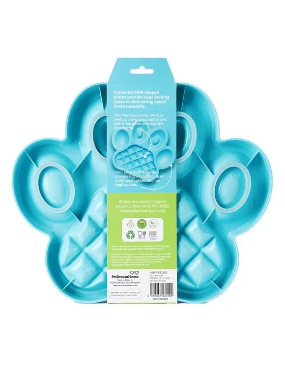 NWT Large Blue Paw Shaped Slow Feeder 🐾 Pet Dream House image indicator(3)