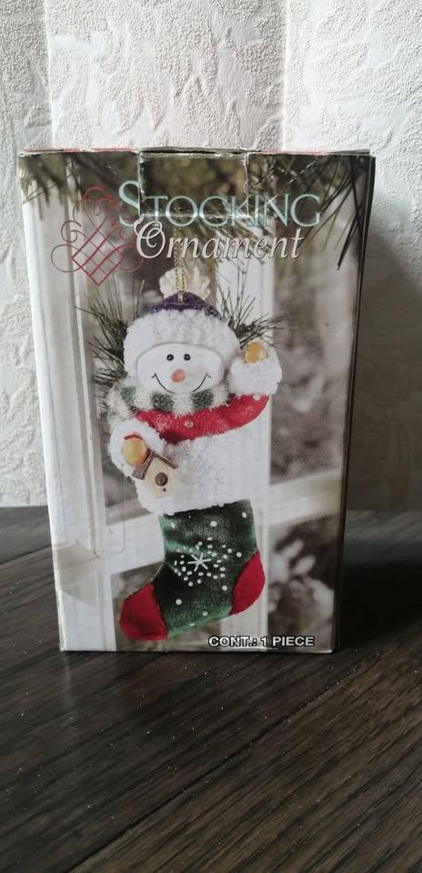 NEW NEVER USED Snowman Stocking Tree Ornament - photo 2