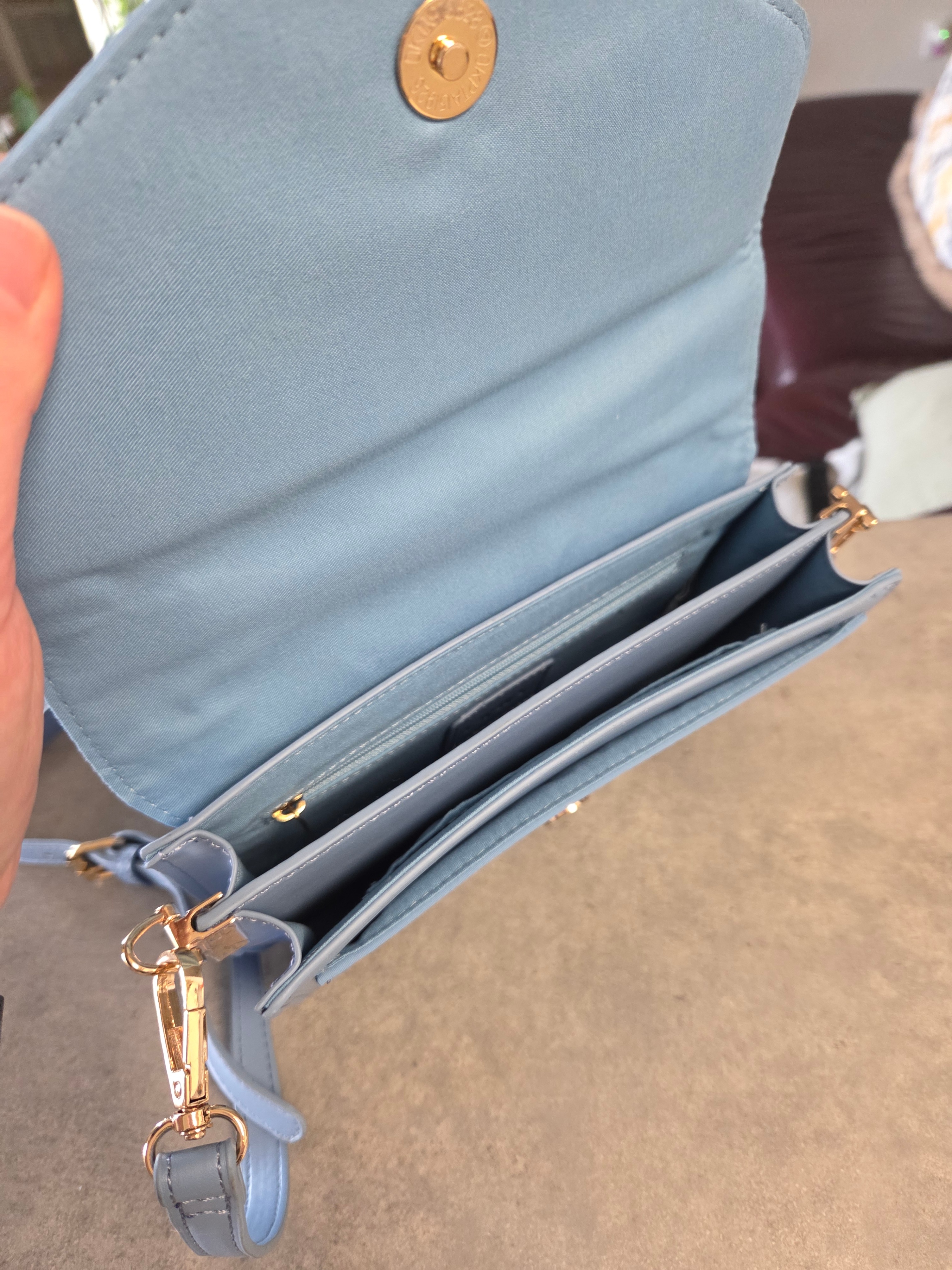 Light Blue Flap Purse and/or Shoulder Bag with Removable Strap 🥕 - photo 4