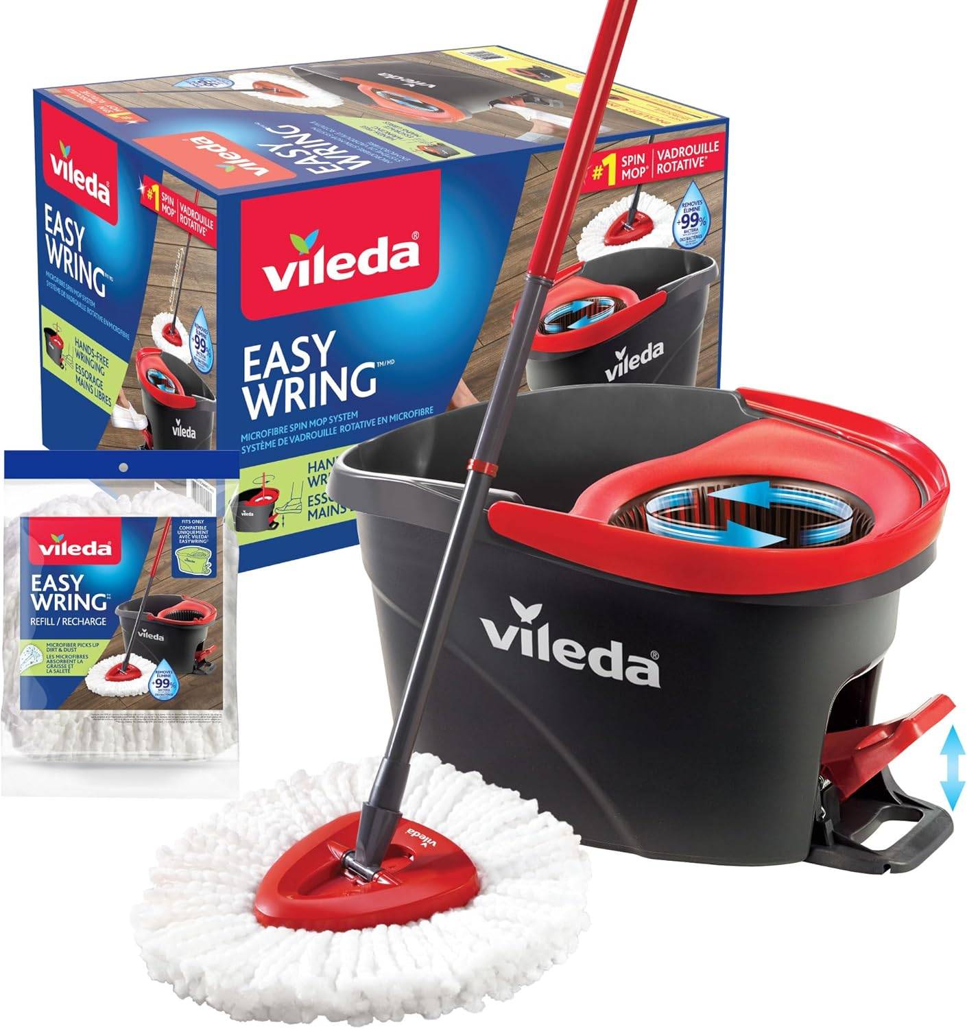 Spin Mop with Hands-Free Wringing Mop Bucket