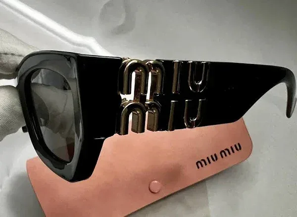Miu Miu 09WS 1AB5S0 Black Gray Cat-Eye Women's Sunglasses 53mm image indicator(4)