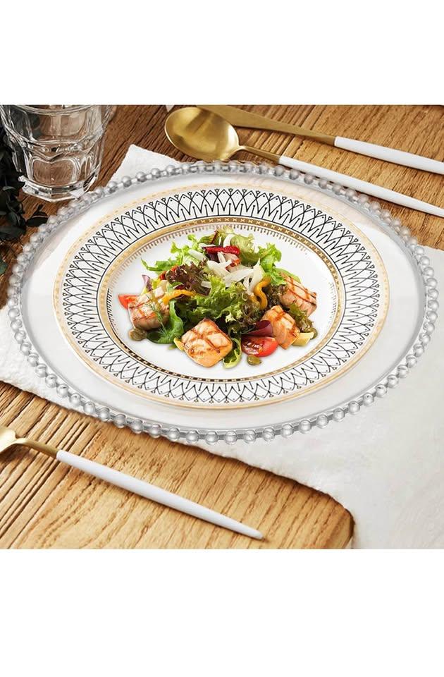 Lawei 12 Pack Clear Charger Plates, 13 Inch - photo 4