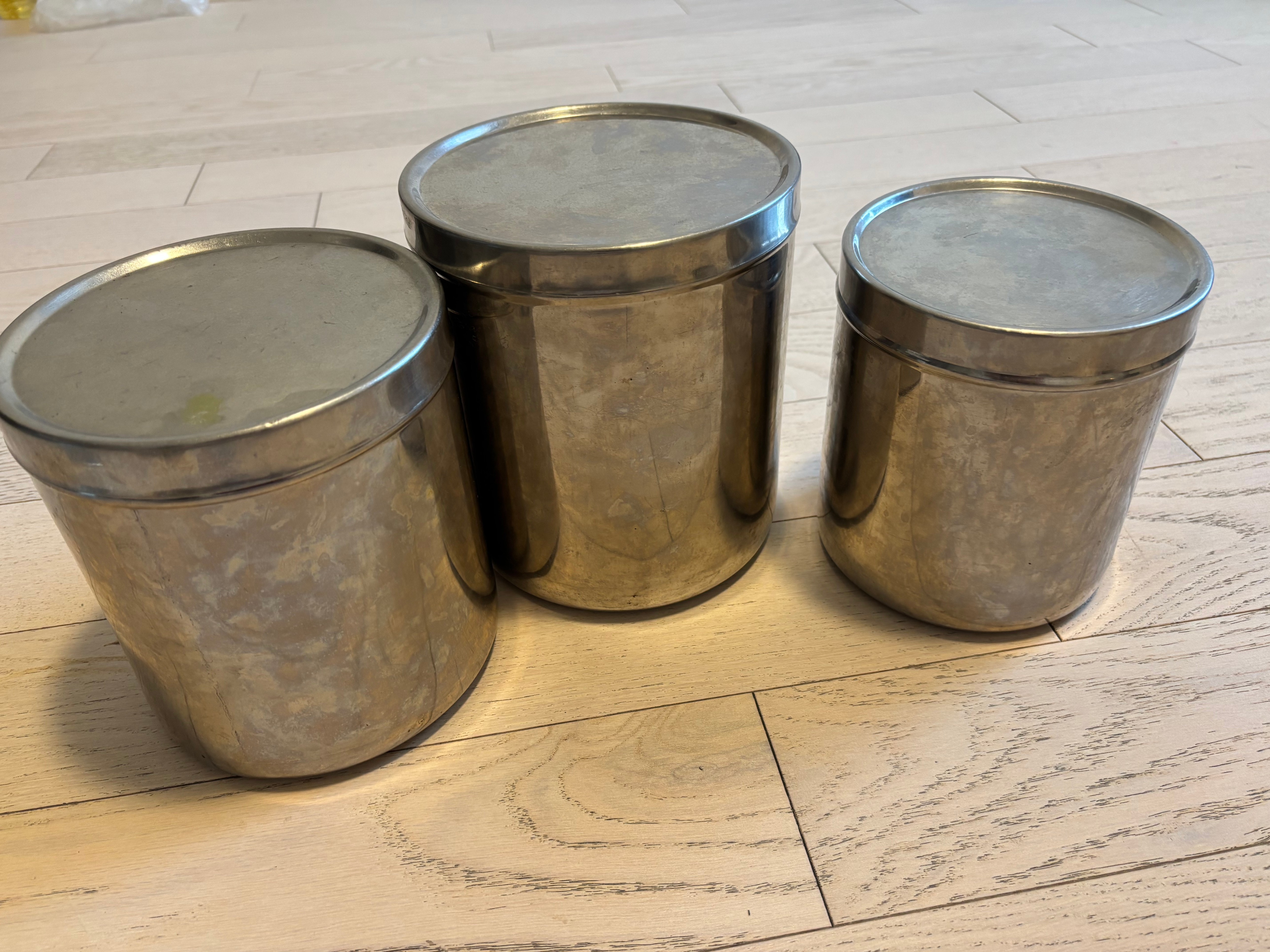 Steel containers for storage - set of 3