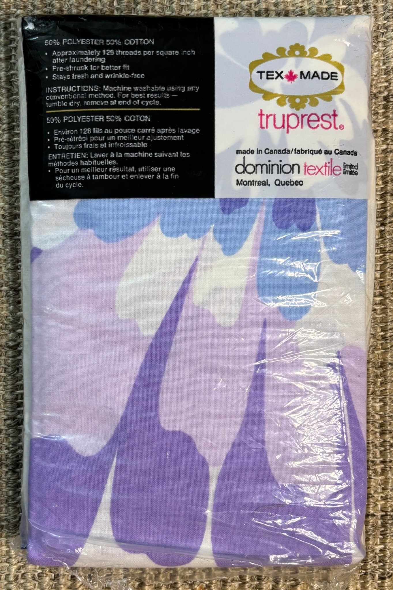 Made in Canada Tex Made Truprest Purple Floral Queen Pillowcases - photo 4