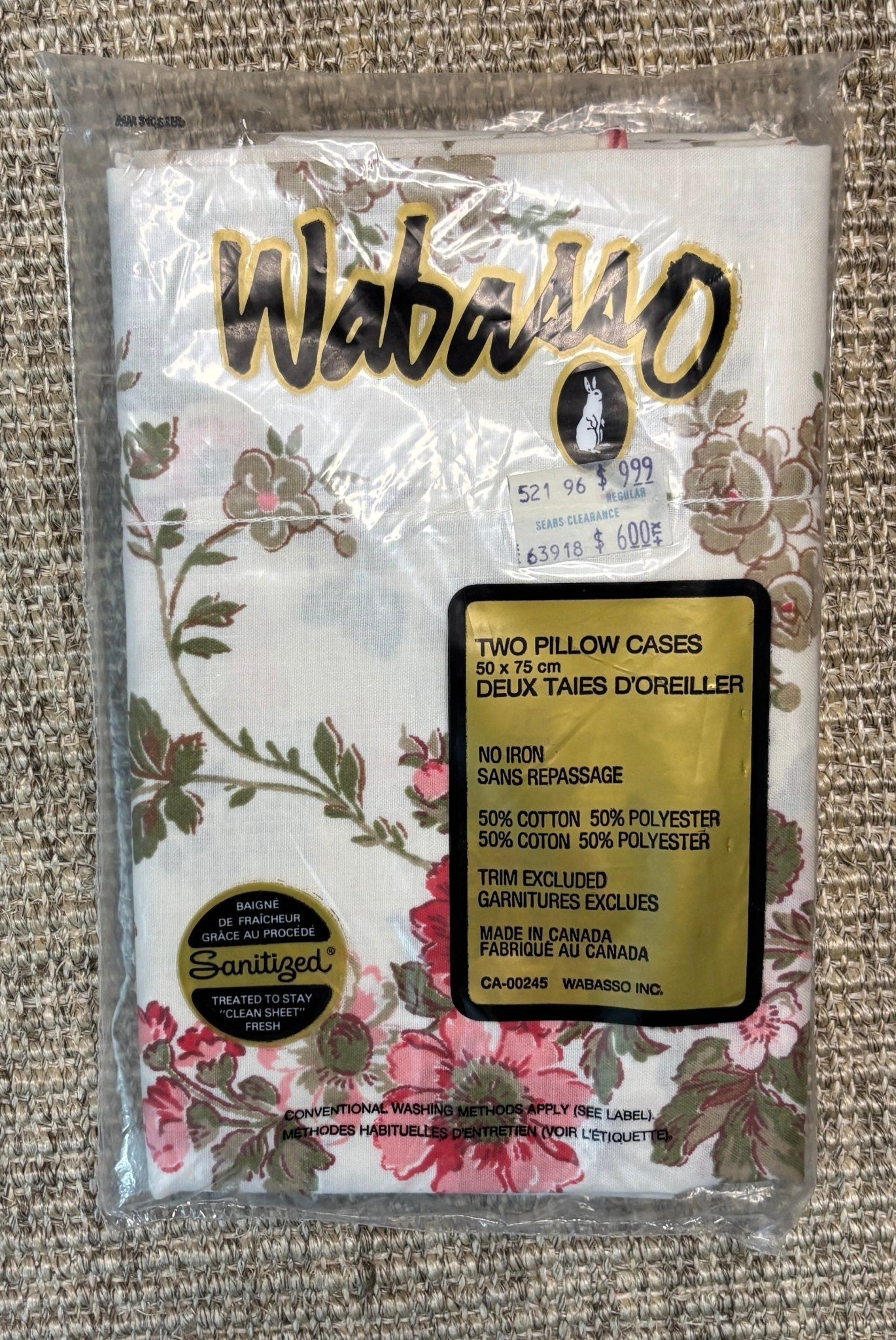 Made in Canada Wabasso Retro Rose Floral Queen Pillowcases - photo 3