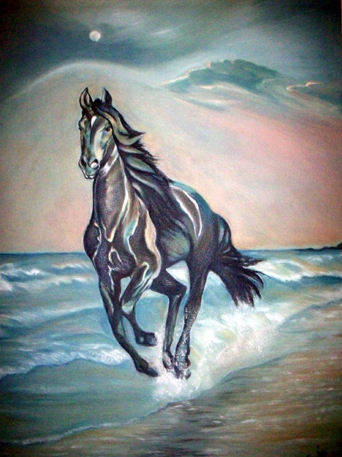 Sale on Horse at Seaside Original Painting/Art (24x 18 Inches)