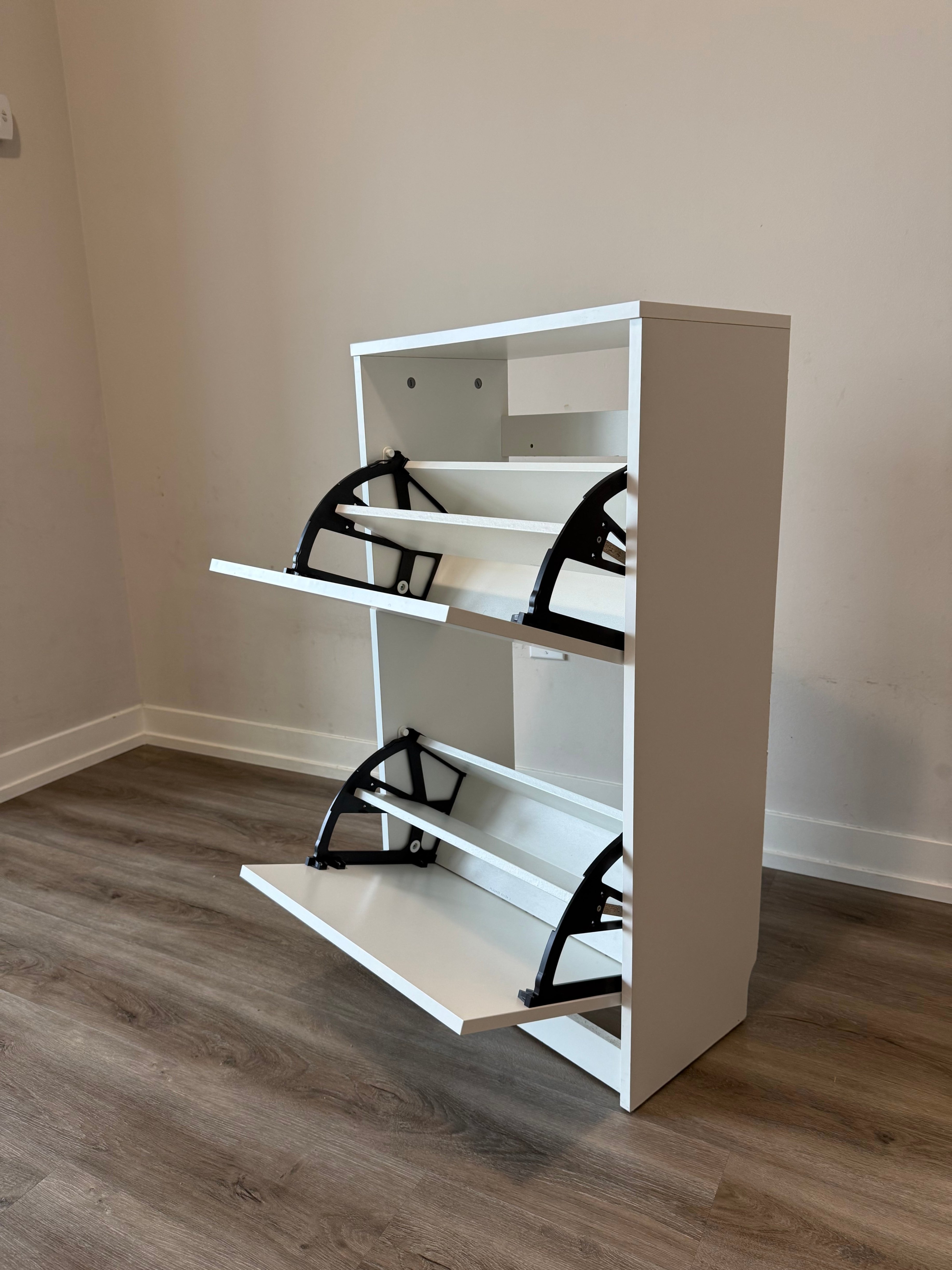 IKEA BISSA Shoe Cabinet - 2 Compartments - White - Like New - photo 3