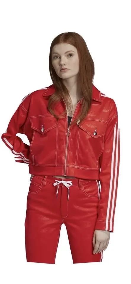 Adidas Fiorucci Red Jacquard Jacket thumbnail