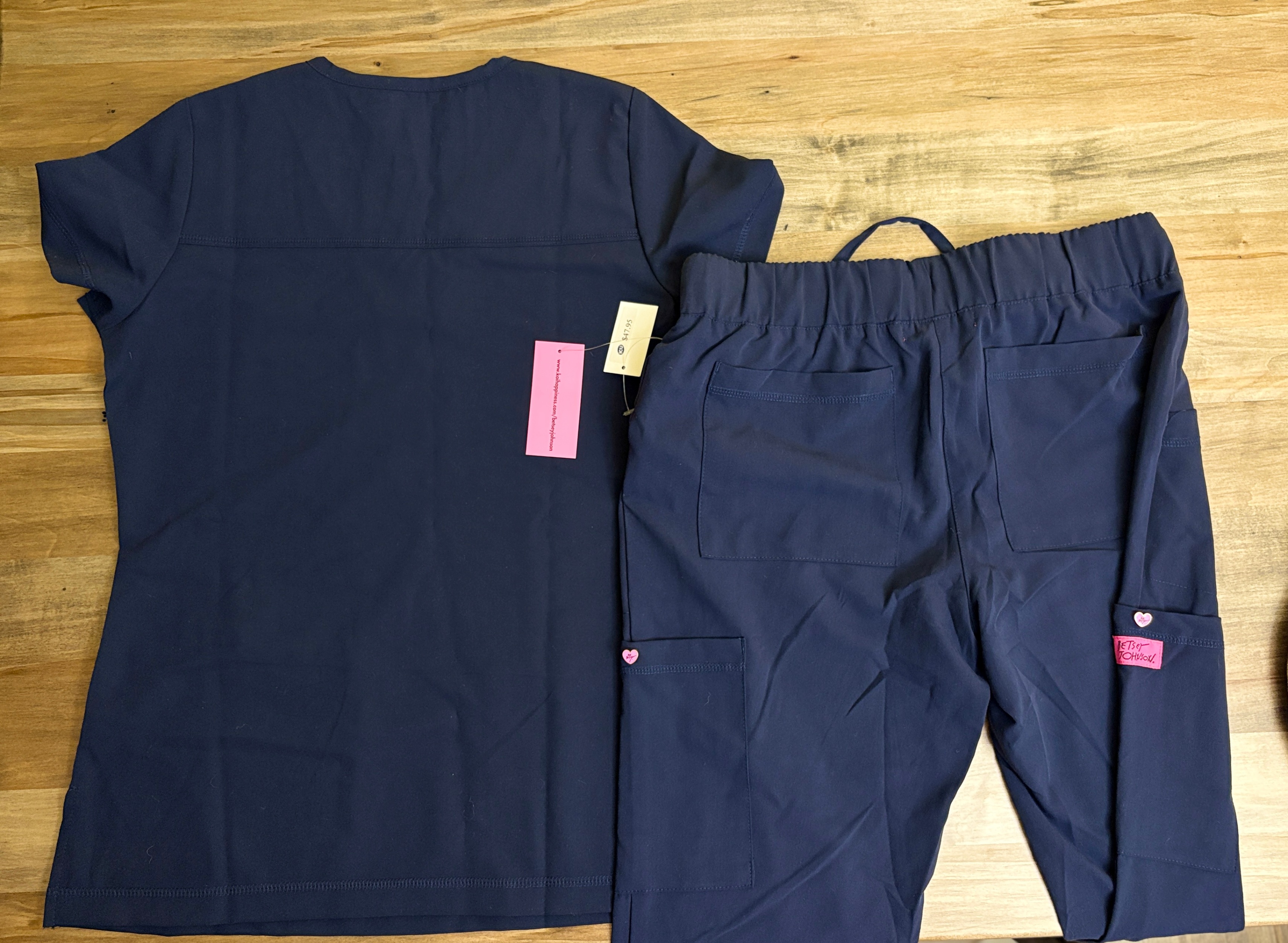 Women's Navy Betsey Johnson Scrubs - Top XS, Bottoms Petite S - photo 2
