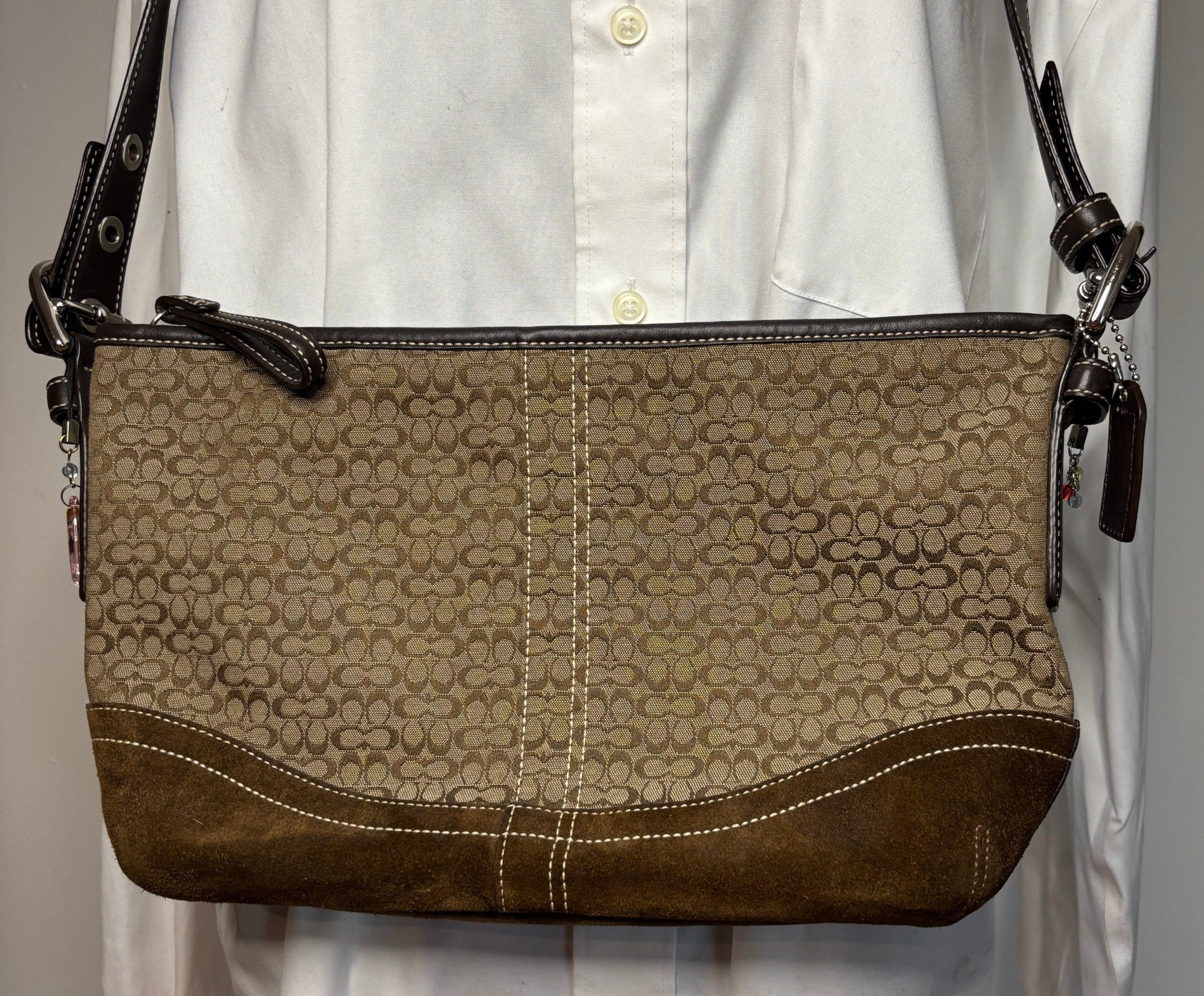 Coach Soho Signature Suede and Jacquard Crossbody Purse F10945 - photo 2