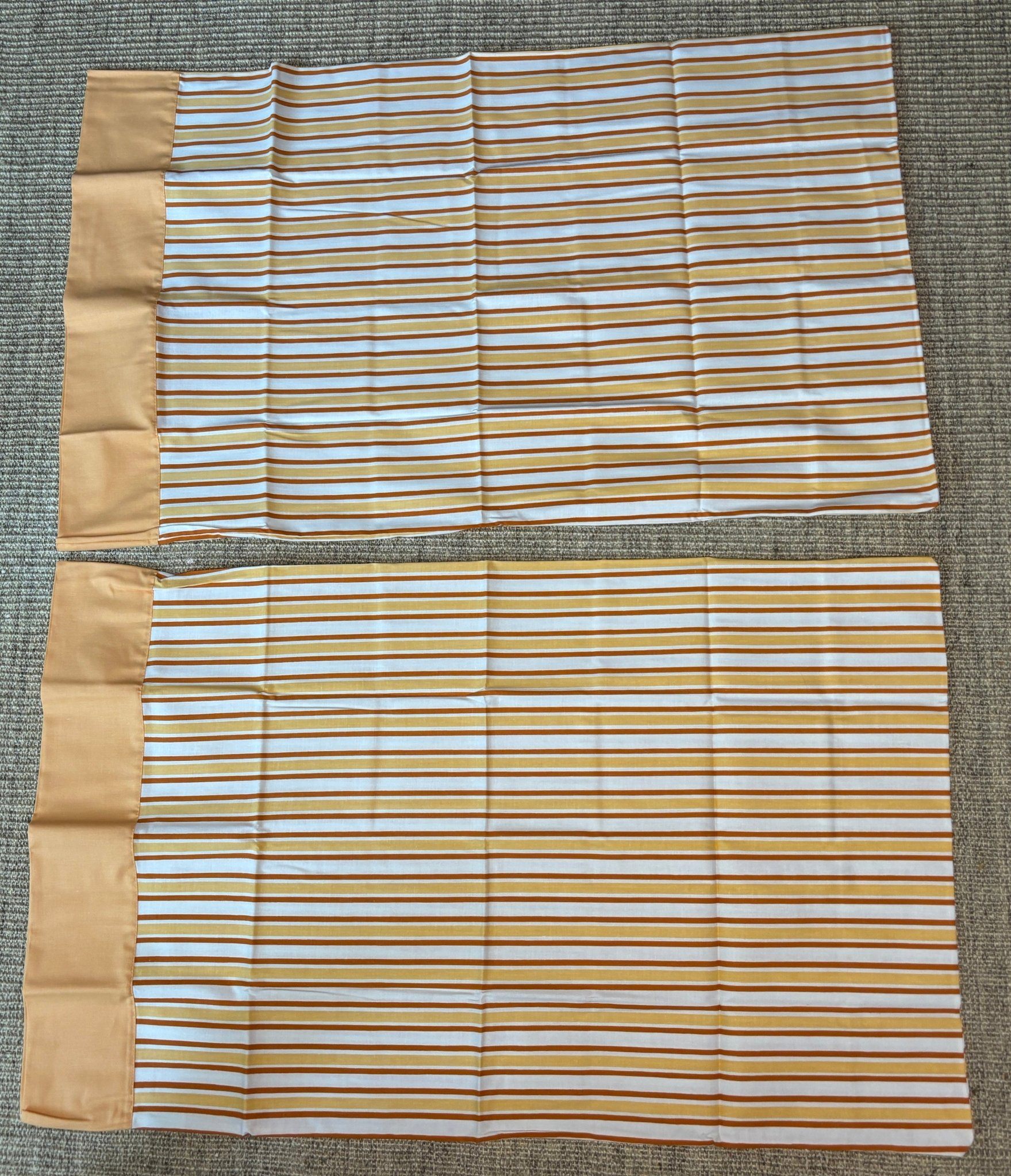Simpsons Sears Canada Orange Stripe Cotton Queen Pillowcases
