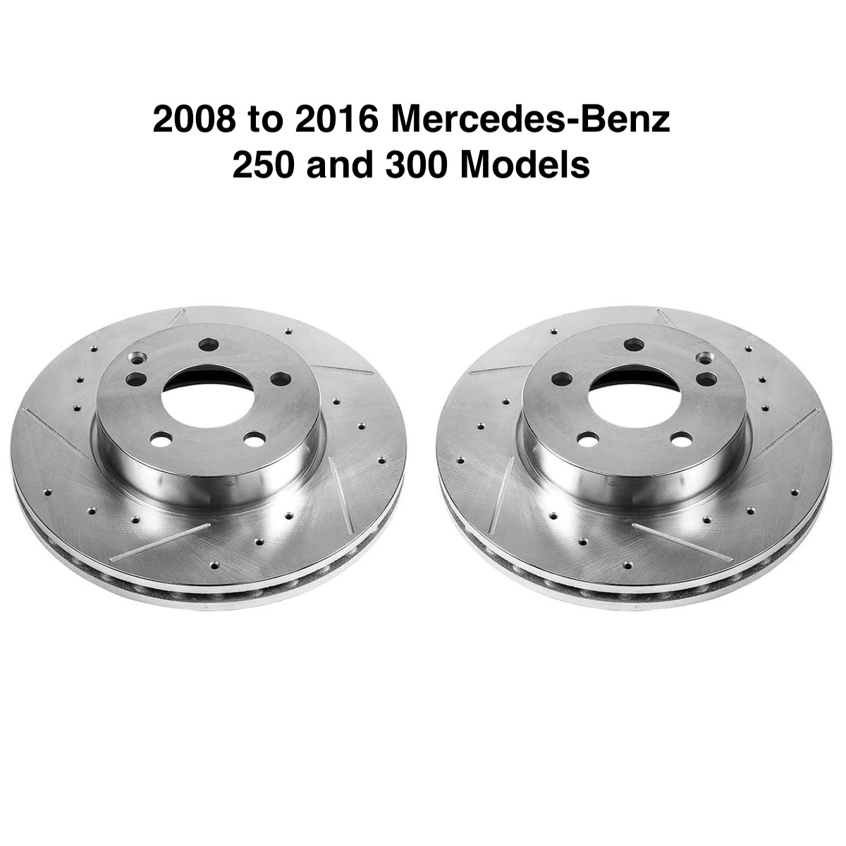 Mercedes C250, C300 – Front Drilled and Slotted Brake Rotors
