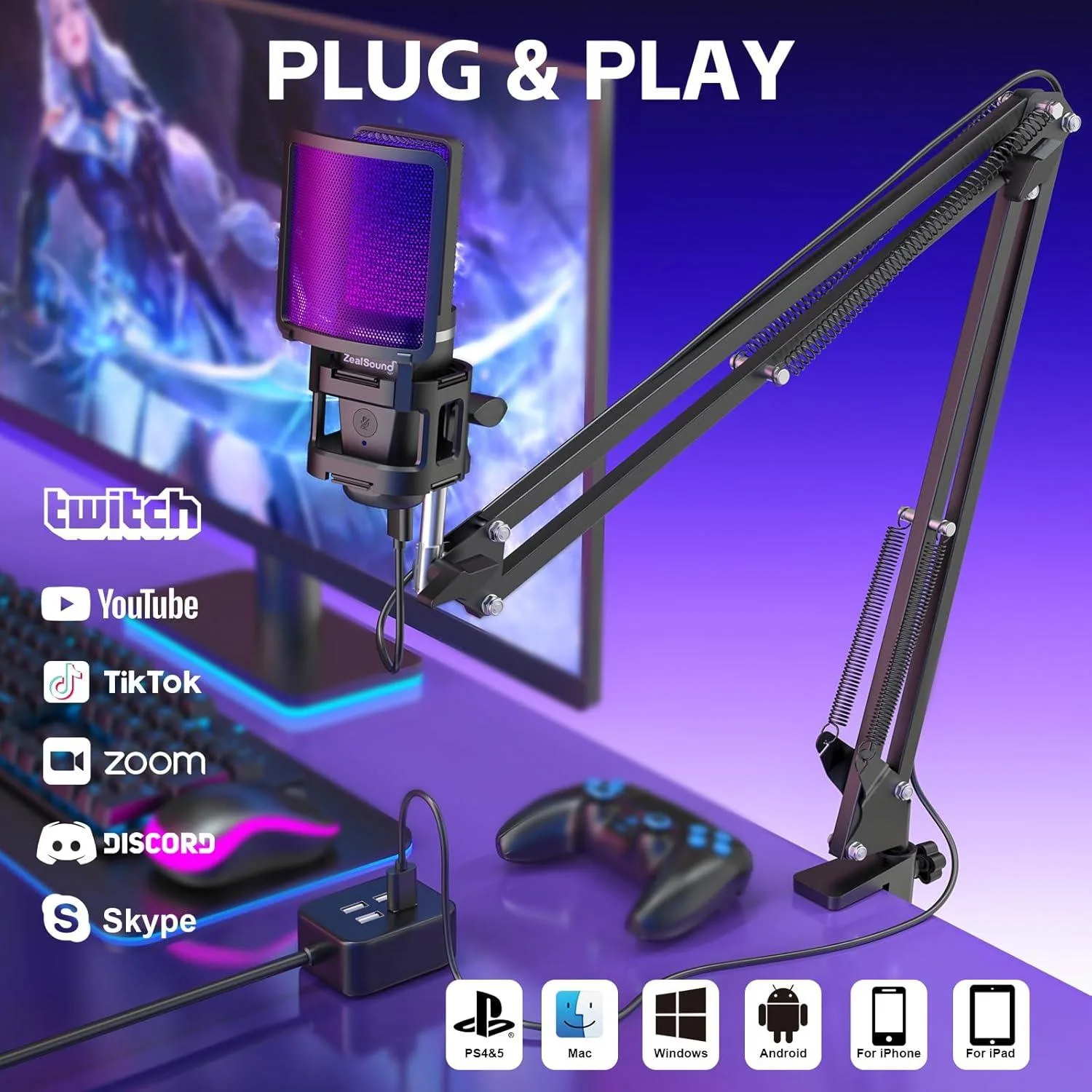 ZealSound Noise Cancellation Condenser Mic Kit thumbnail