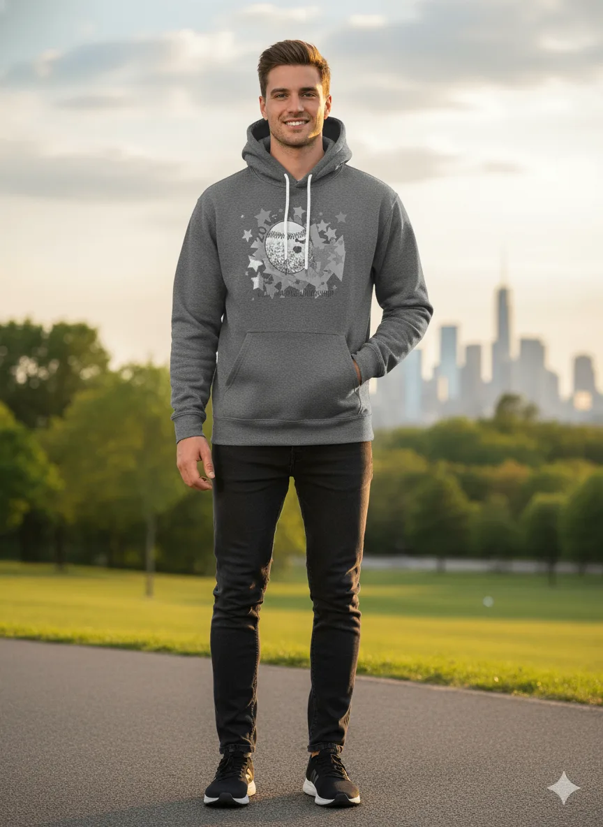 ⚾ Provincial Baseball Hoodie - Gray, Men, Size (L) - Edmonton thumbnail