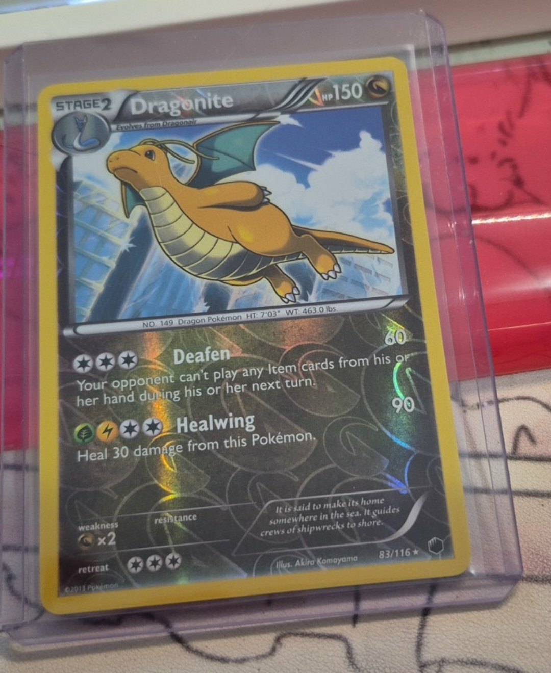 reverse holo  Dragonite 83/116 great condition  pokemon card