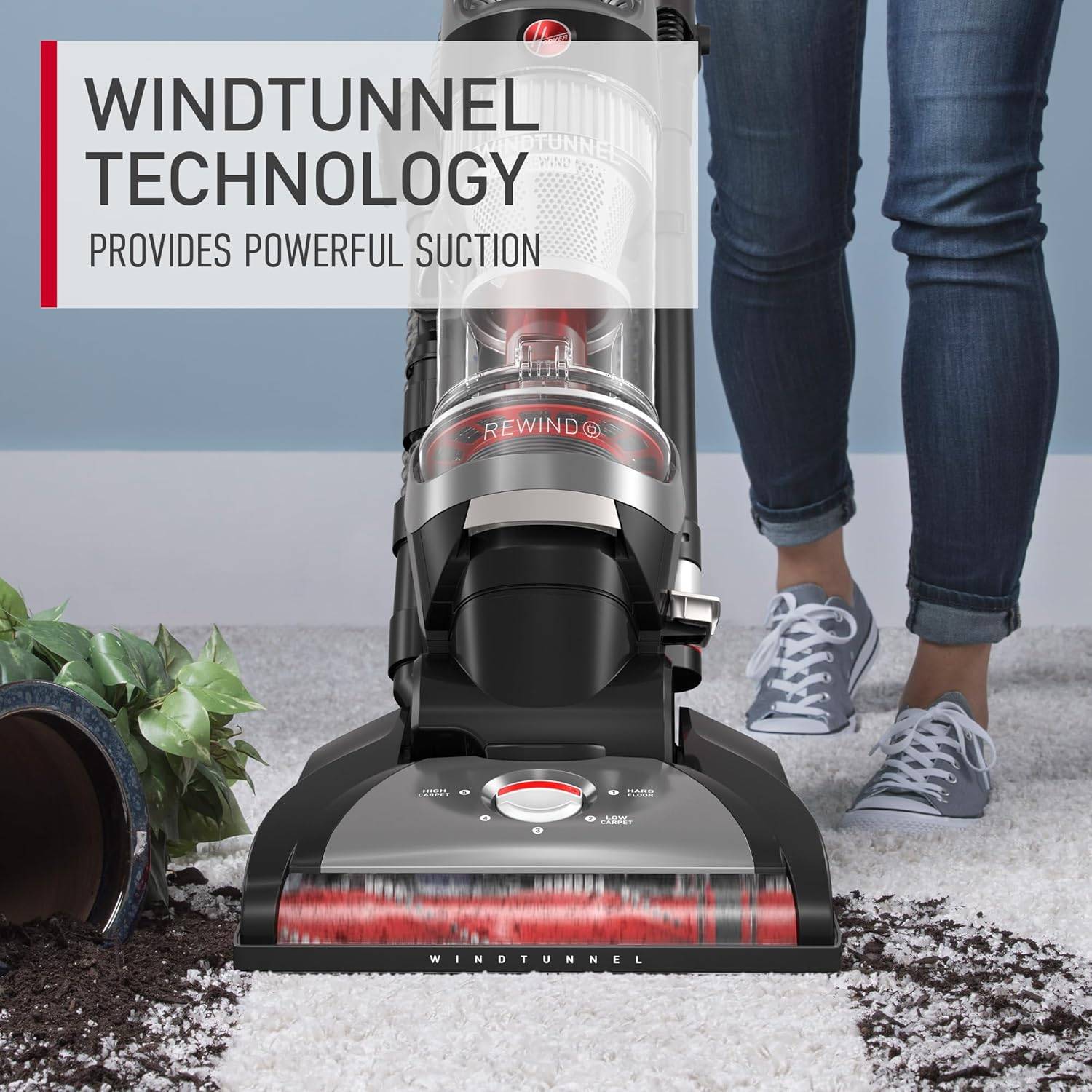 Hoover WindTunnel Cord Rewind Pro Bagless Corded Upright Vacuum - photo 3