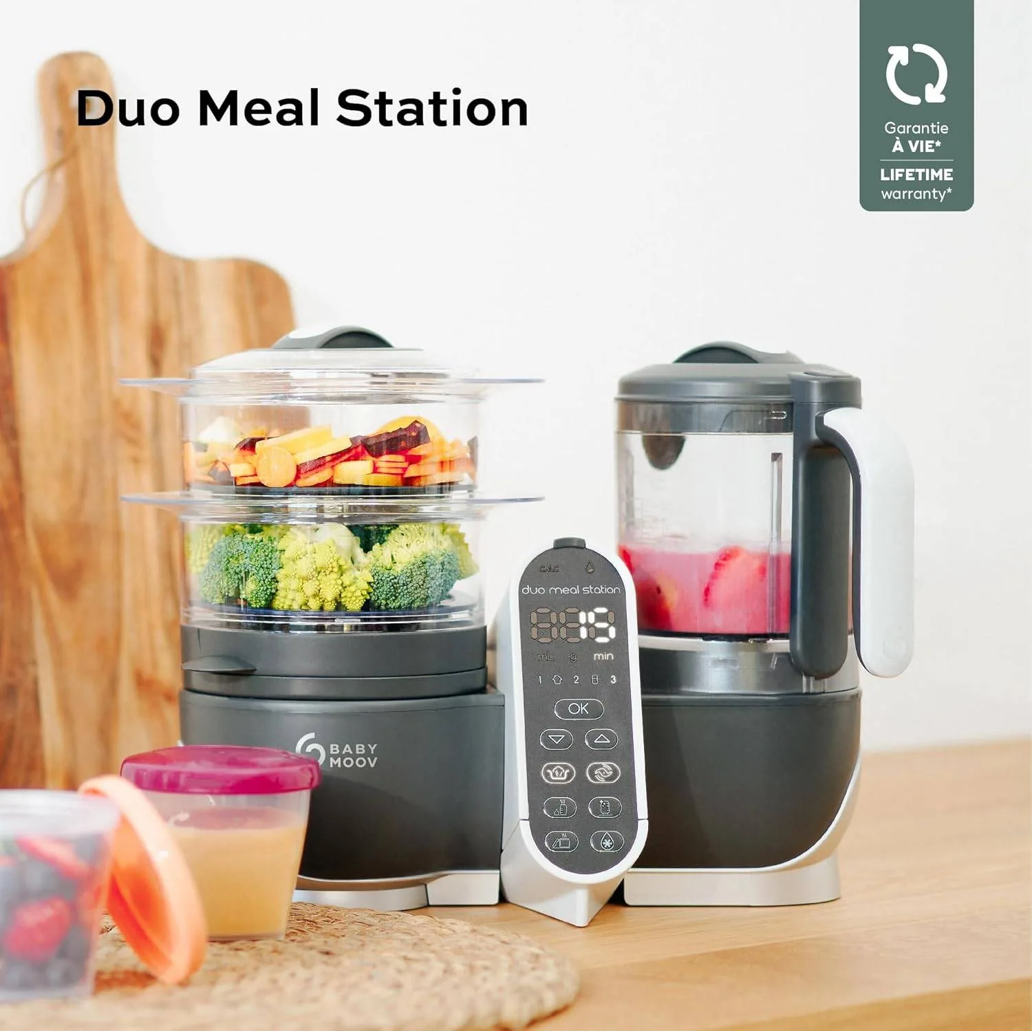 Baby Food Maker - Babymoov Duo 6in1 - Steamer, Blender, Warmer image indicator(2)