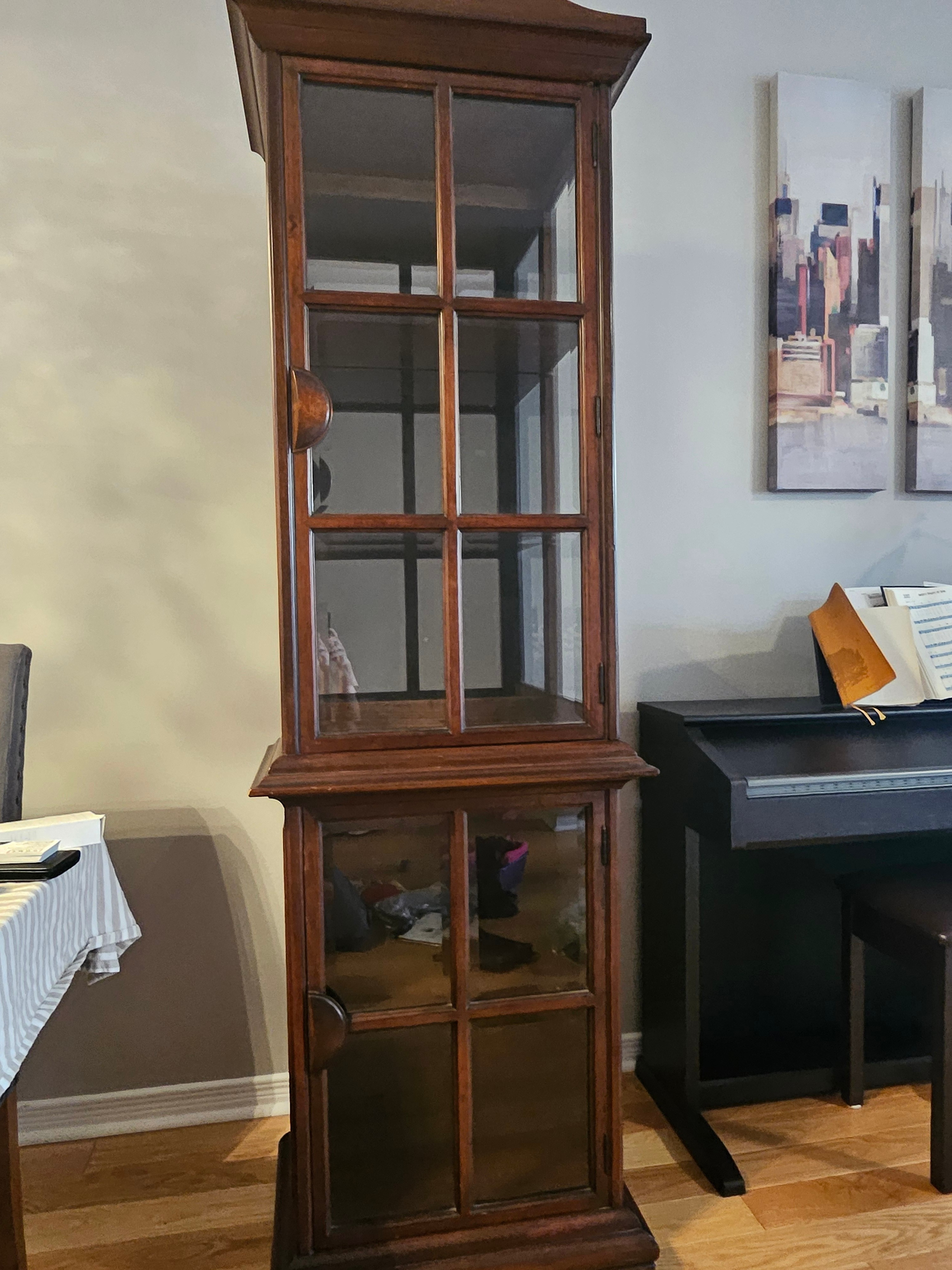 Brown Display Cabinet with Glass doors