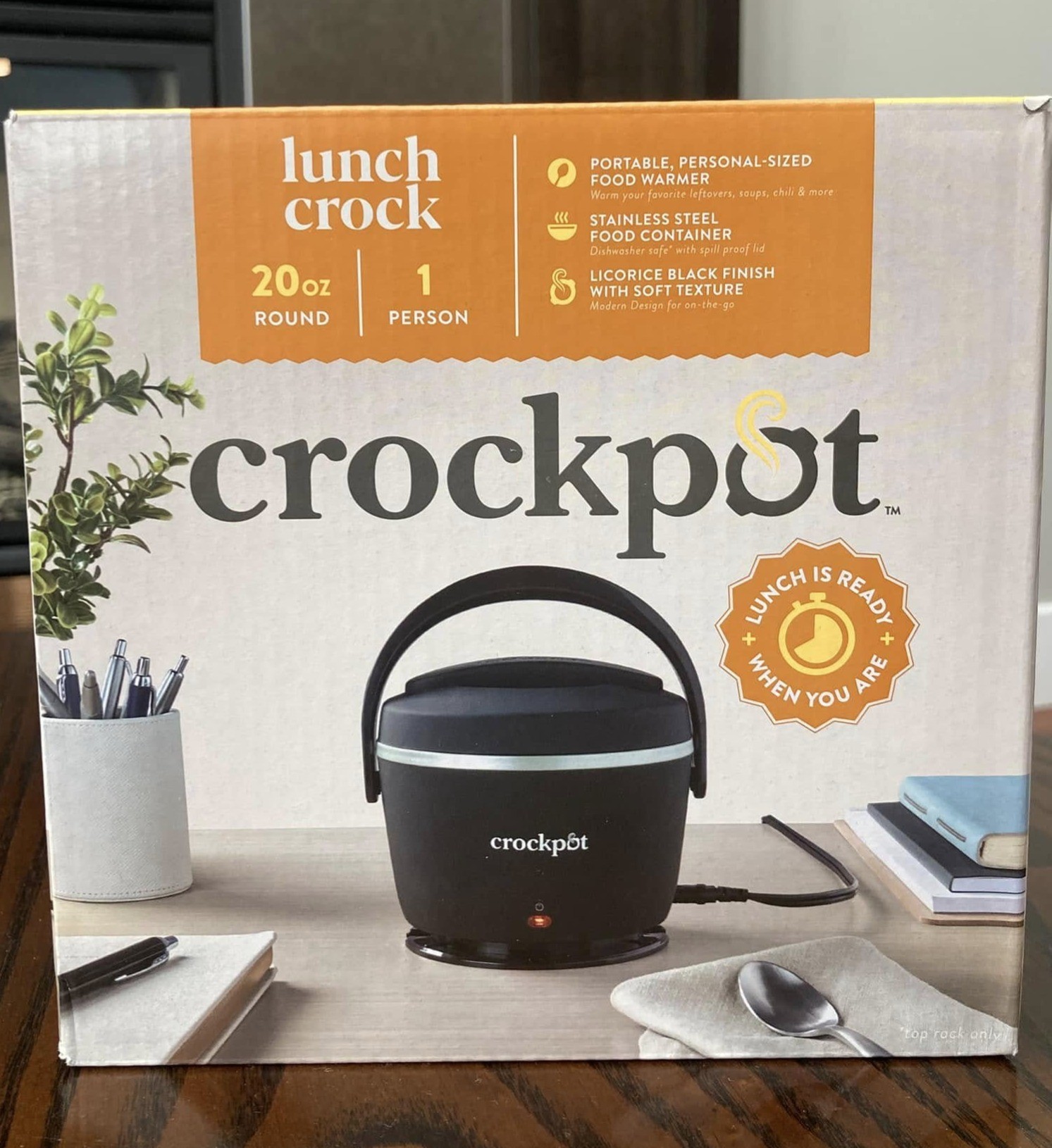 Crockpot Lunch Crock Warmer – Black, 20 oz.