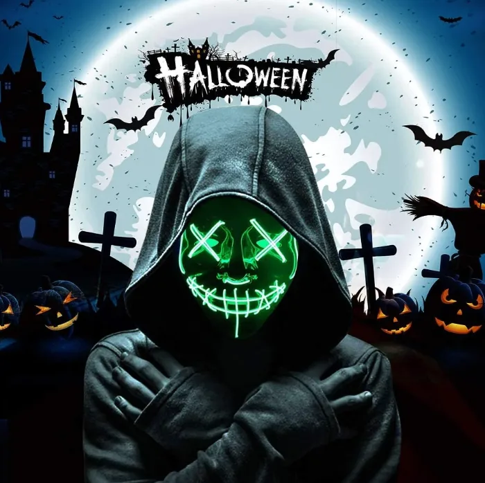 LED Neon Mask Green – Xmas & New Year Party image indicator(5)