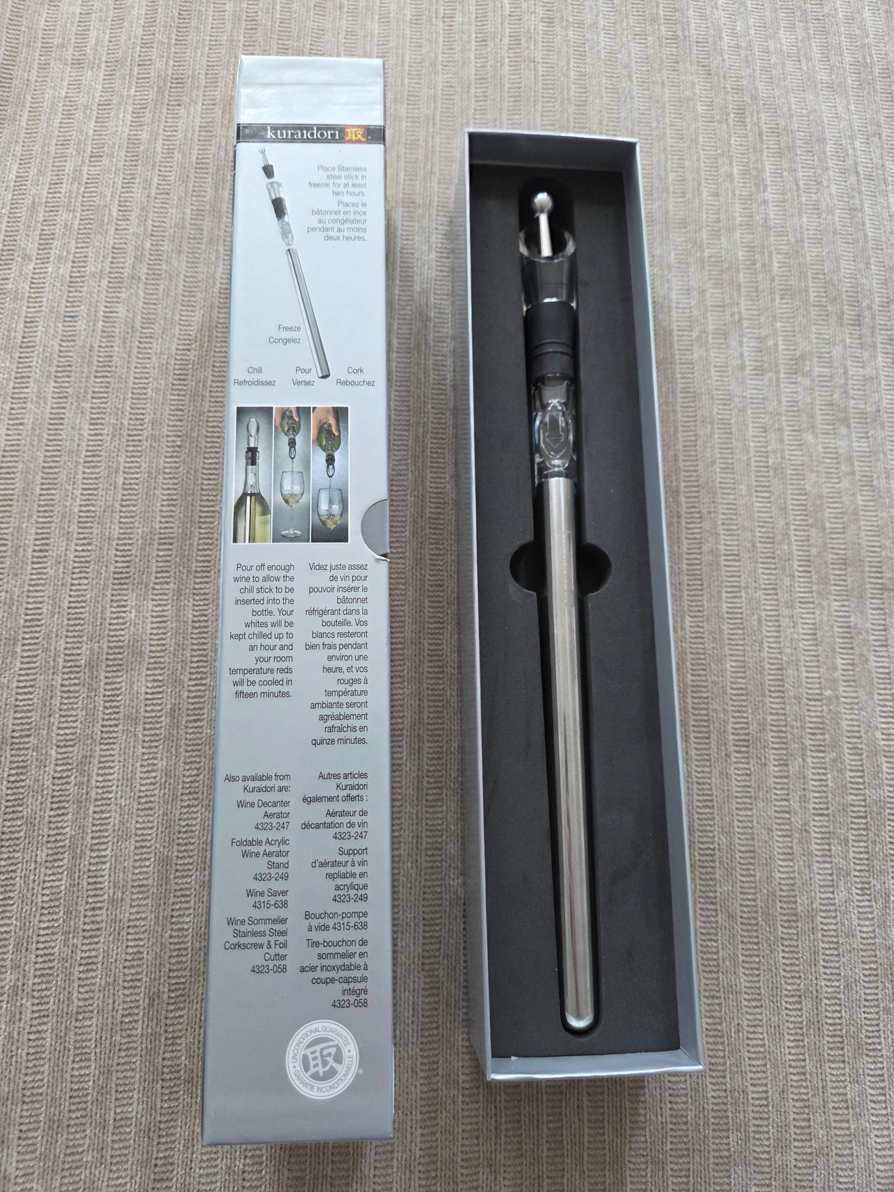 Kuraidori Stainless Steel Wine Chill Stick – New - photo 2
