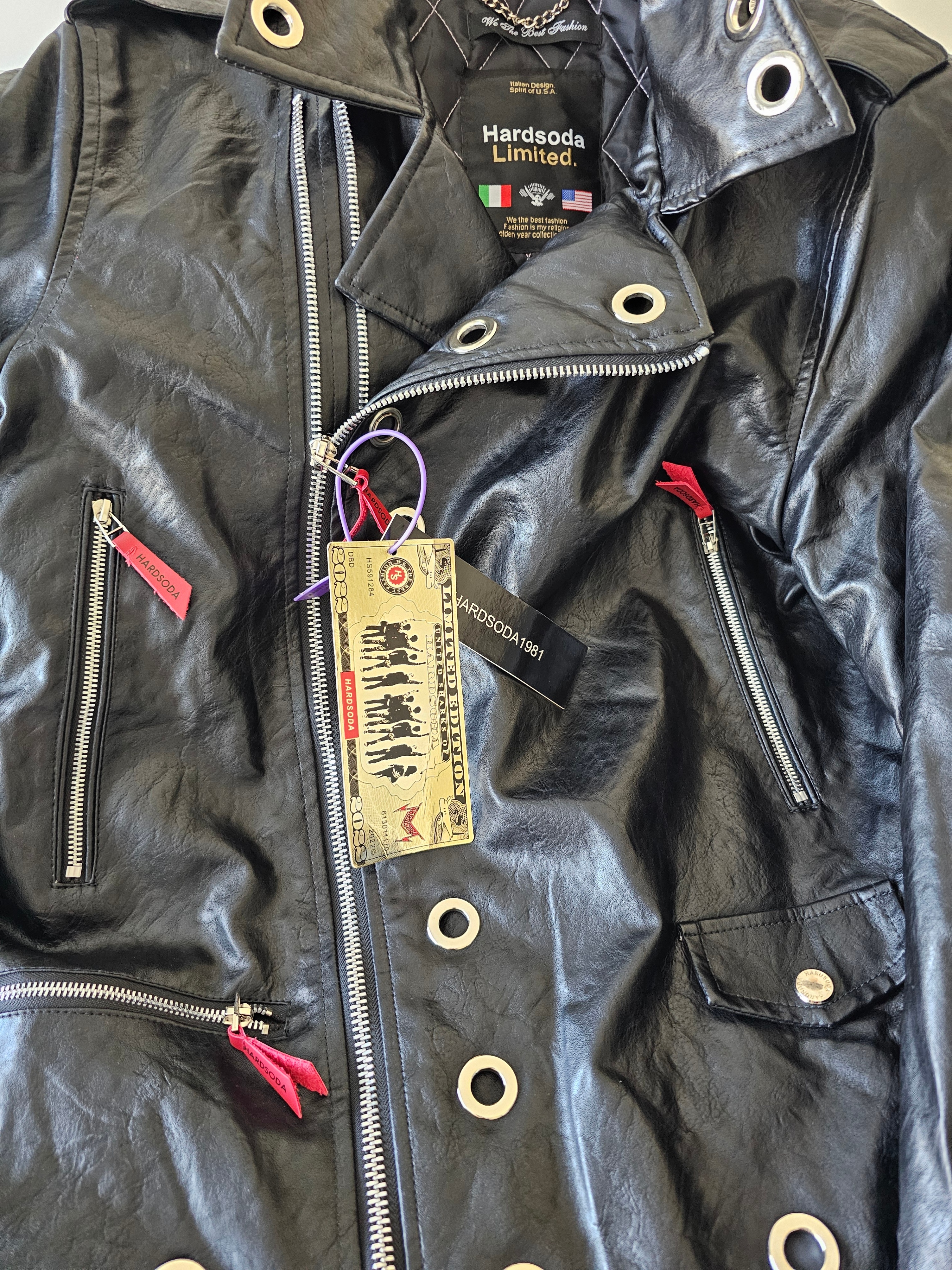 HARDSODA Ltd. Reptar Leather Look Men's Motorcycle Jacket, XL - photo 2