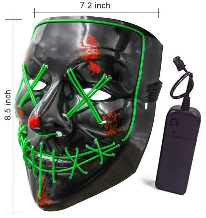 LED Neon Mask Green – Xmas & New Year Party image indicator(7)