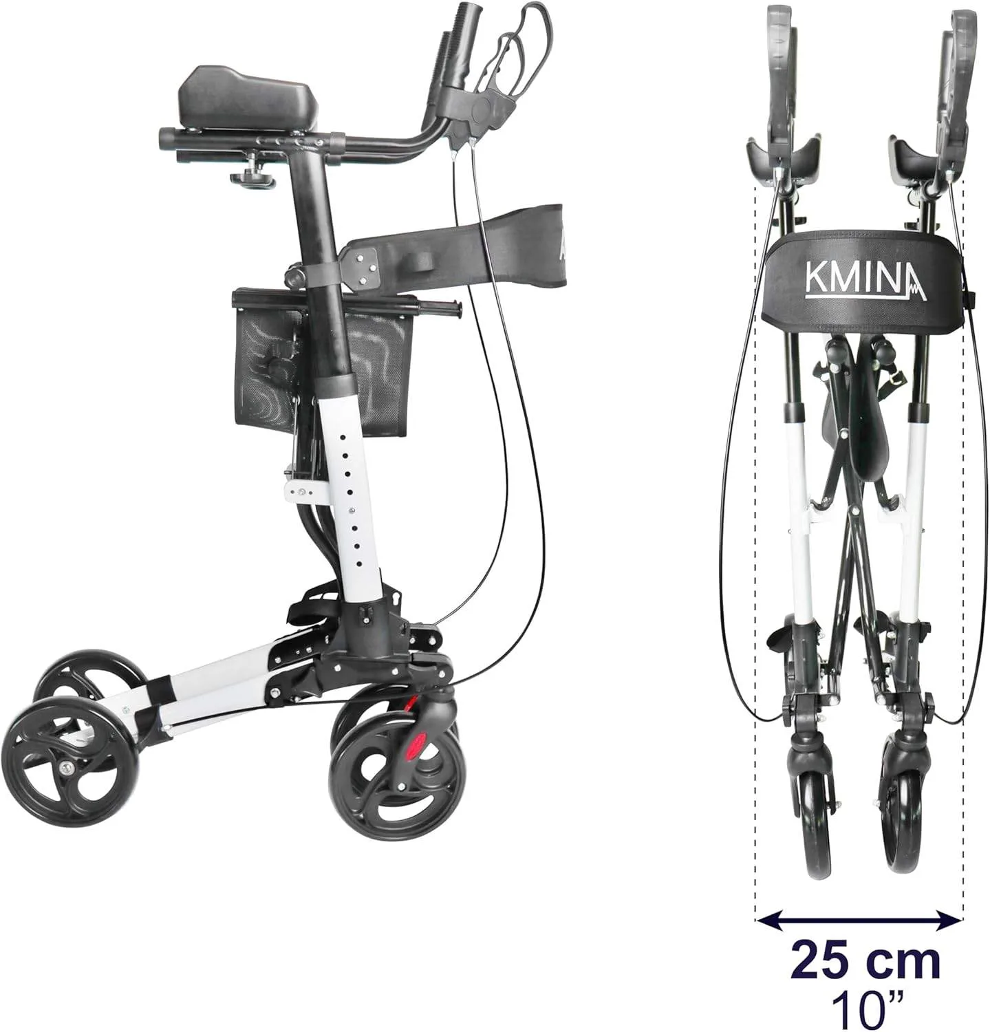 Adjustable Upright Rollator Walker with Seat & Back Support image indicator(4)